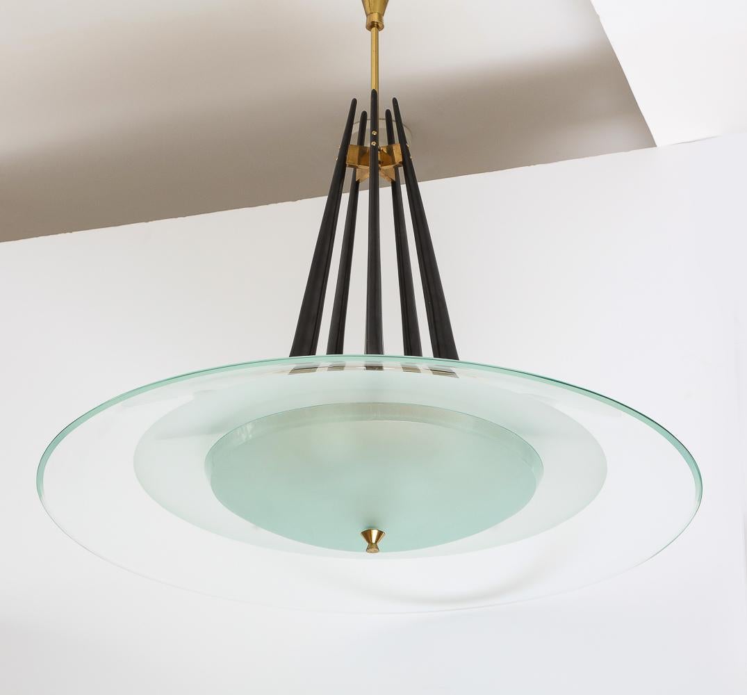 Rare Ceiling Fixture by Max Ingrand for Fontana Arte In Good Condition For Sale In New York, NY
