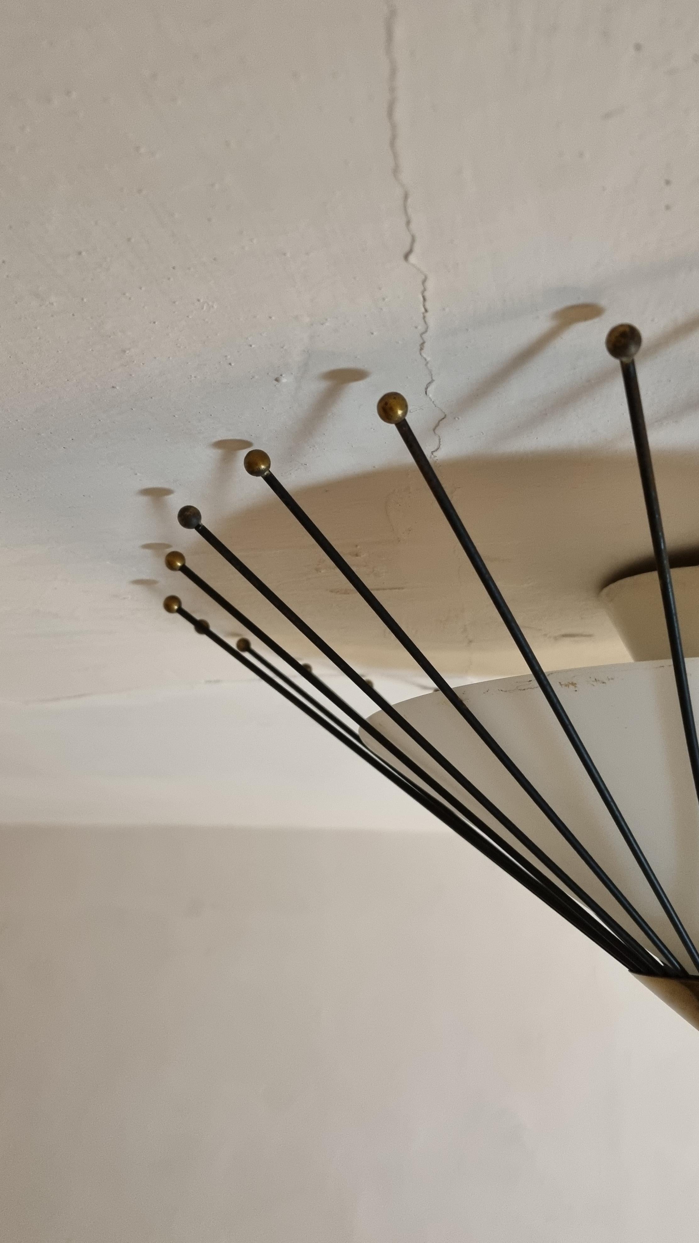 Rare ceiling lamp designed by Angelo Lelii for Arredoluce 1950s in vendita 4