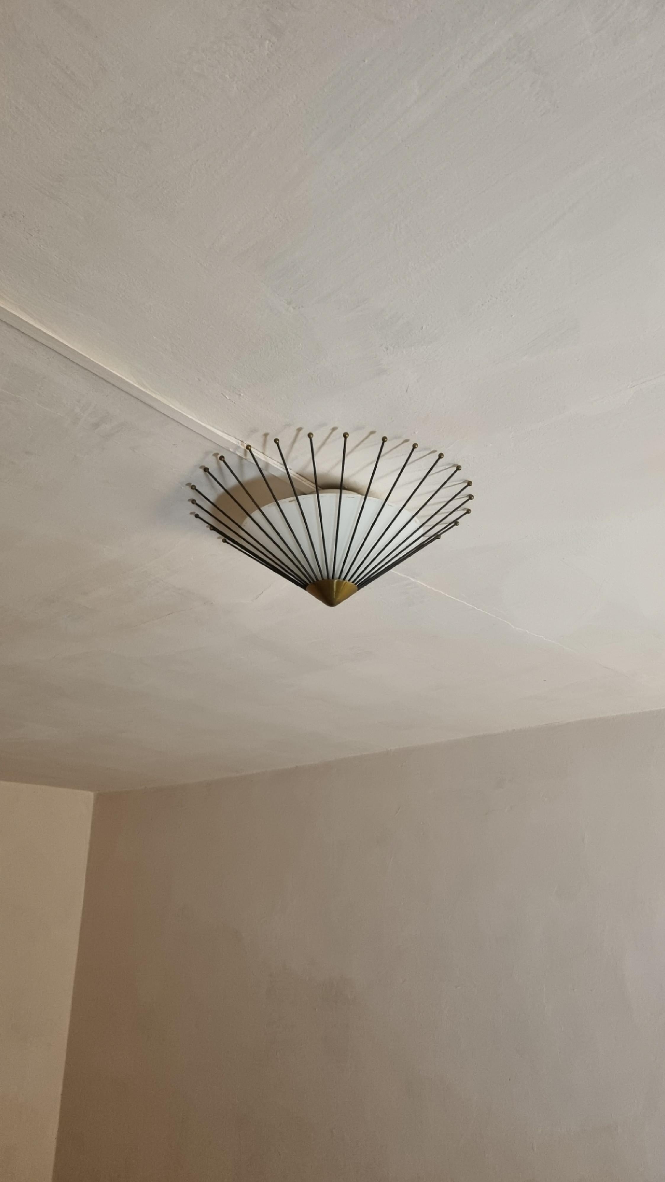 Mid-Century moderno Rare ceiling lamp designed by Angelo Lelii for Arredoluce 1950s in vendita