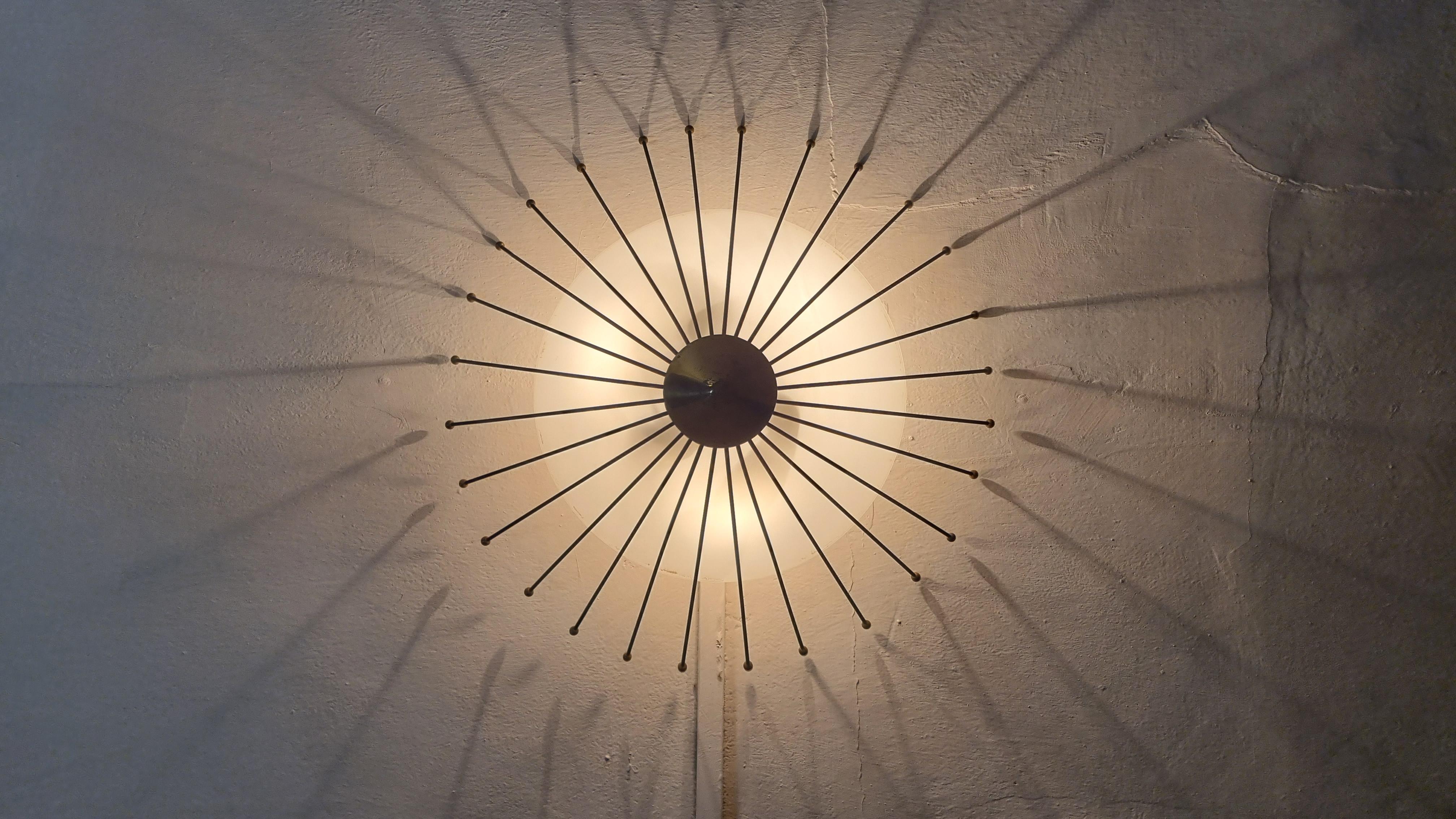 Rare ceiling lamp designed by Angelo Lelii for Arredoluce 1950s In condizioni buone in vendita a Arezzo, Italy