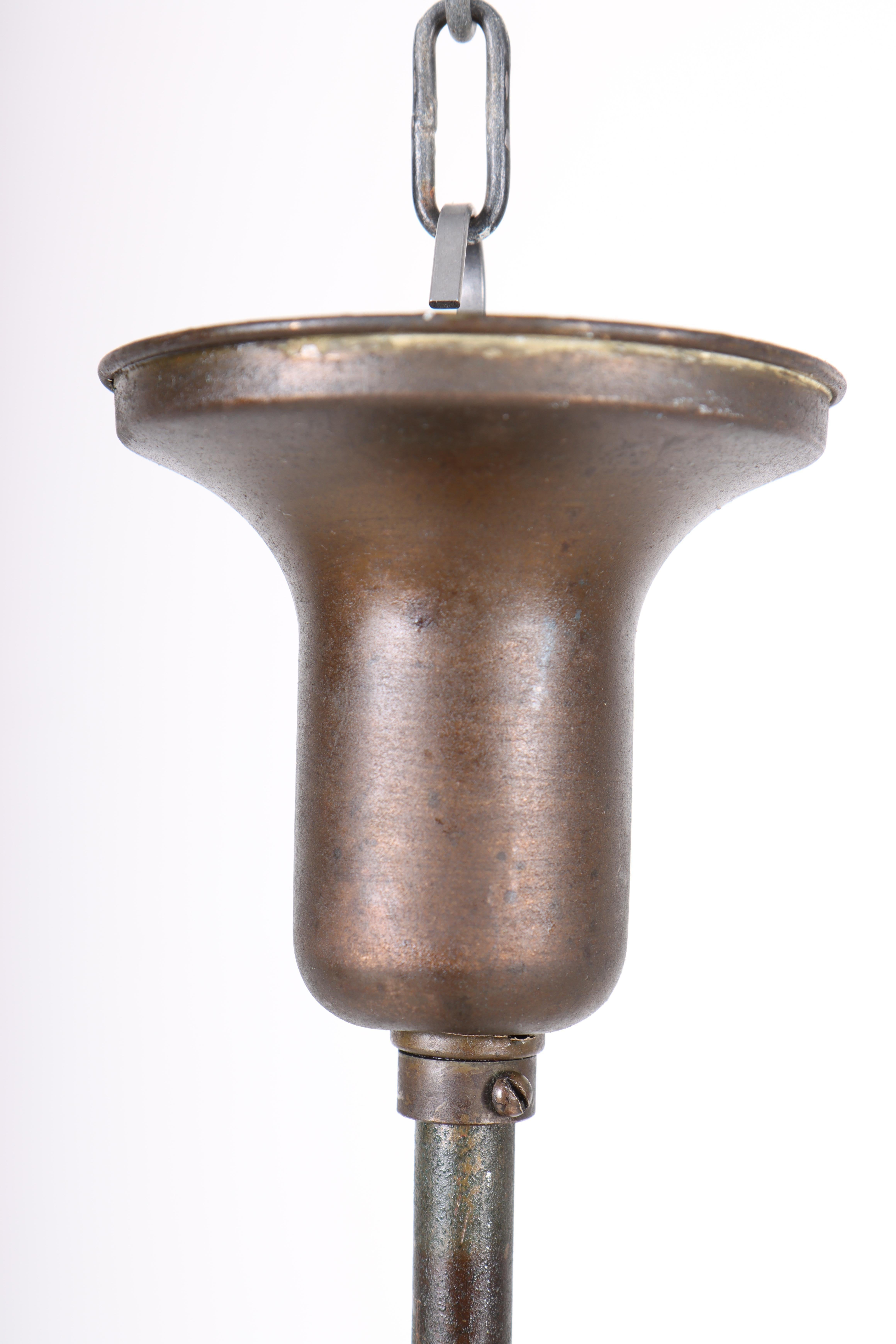 Danish Rare Ceiling Lamp in Brass, Made in Denmark 1940s For Sale