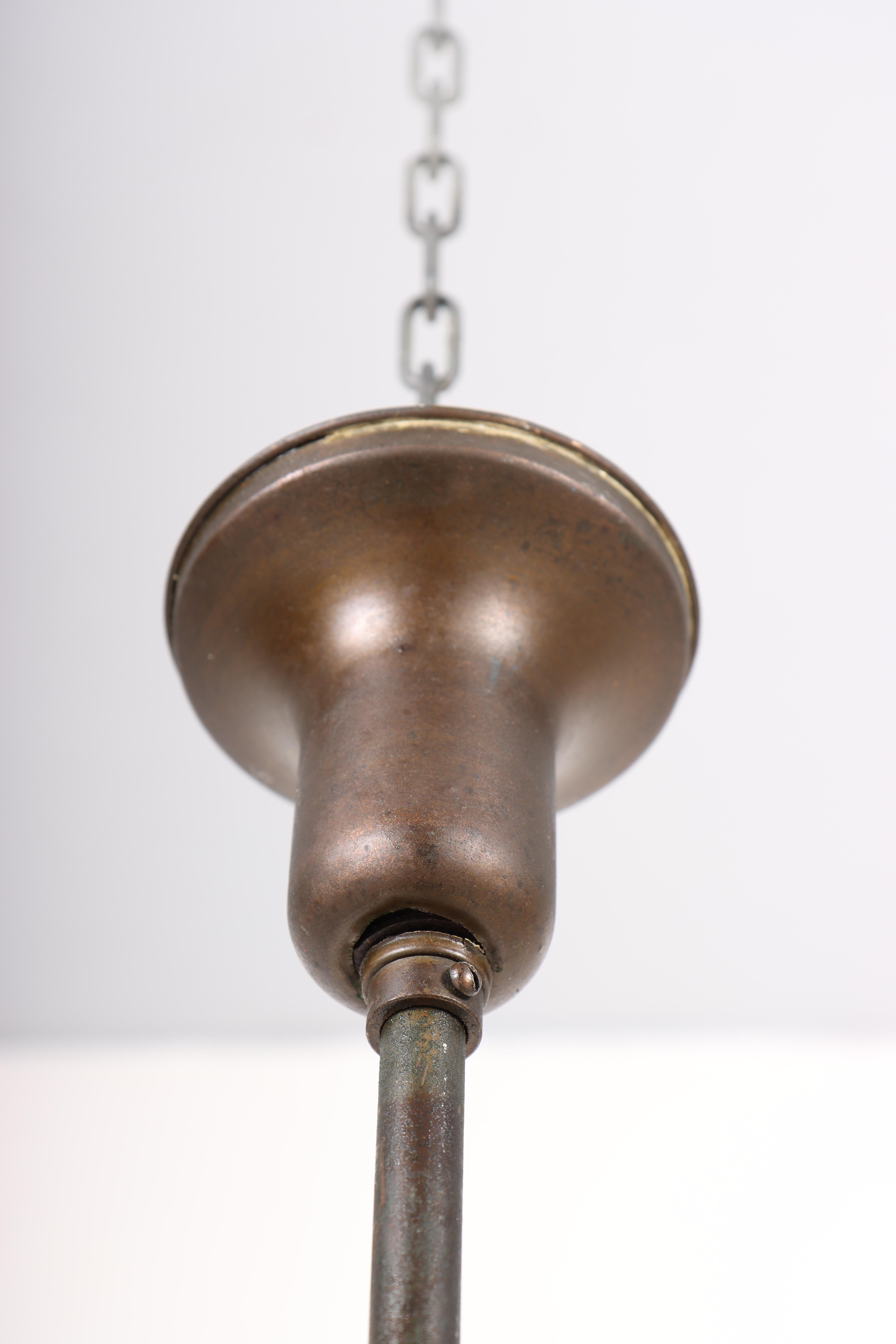 Rare Ceiling Lamp in Brass, Made in Denmark 1940s In Good Condition For Sale In Lejre, DK