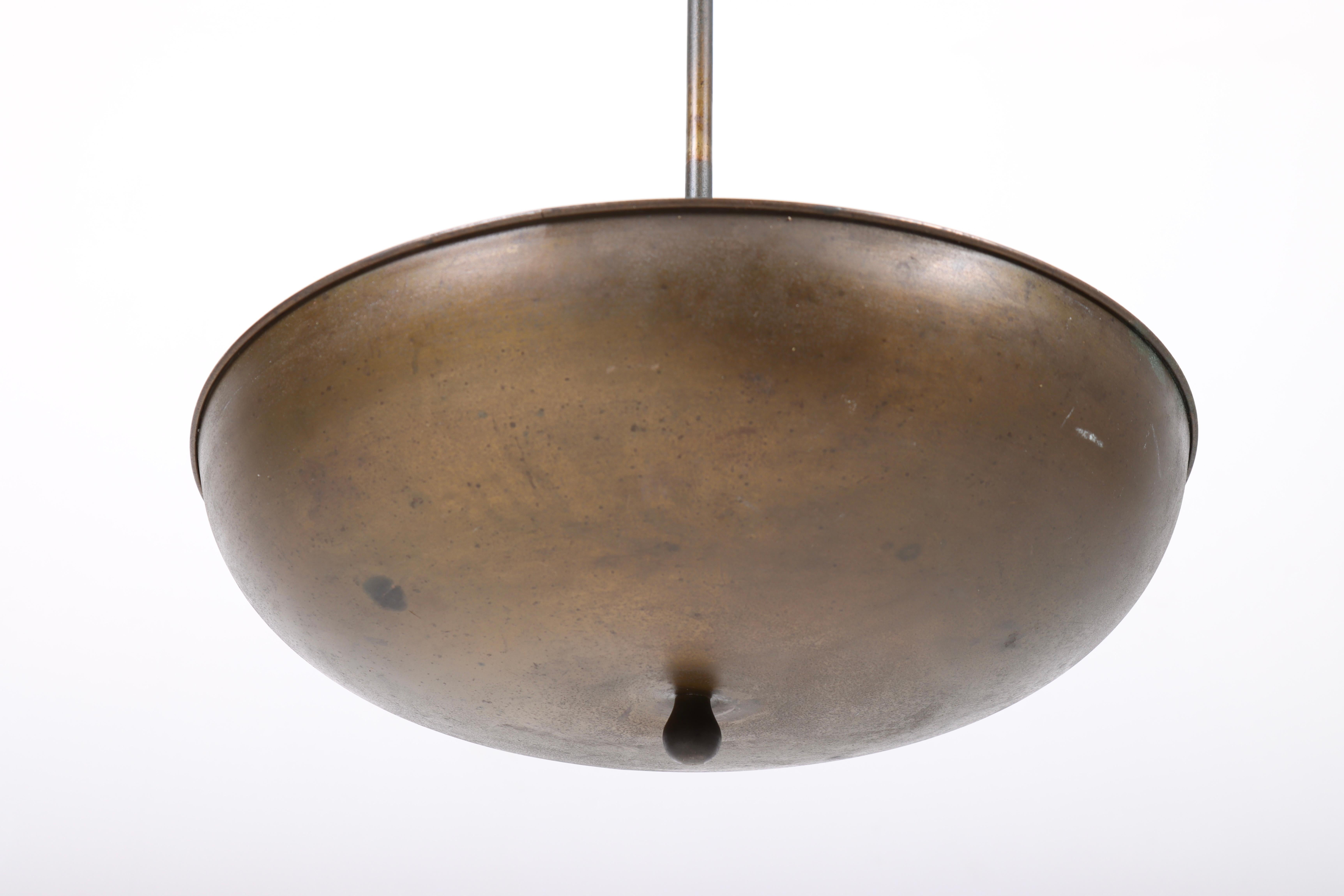 Mid-20th Century Rare Ceiling Lamp in Brass, Made in Denmark 1940s For Sale