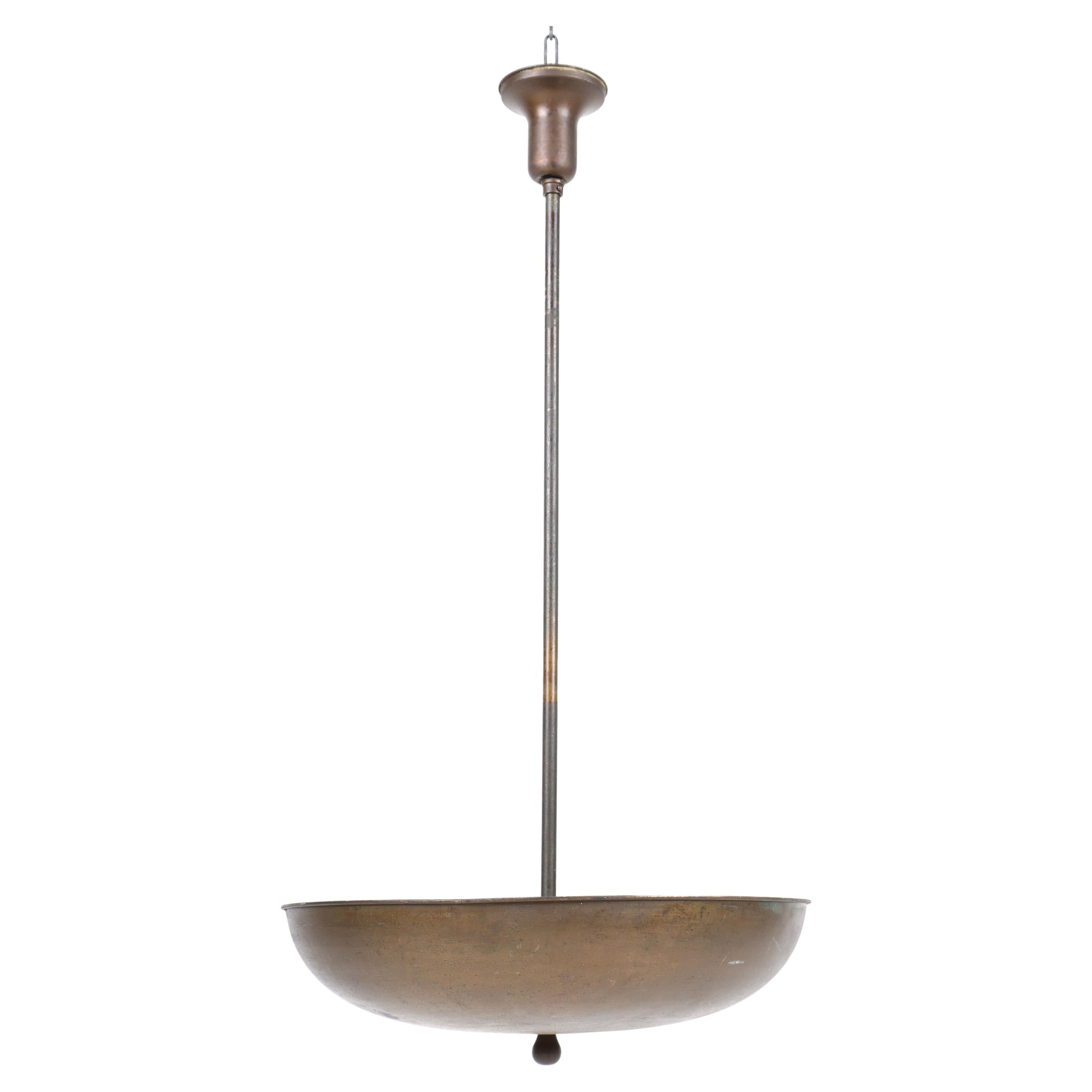 Rare Ceiling Lamp in Brass, Made in Denmark 1940s For Sale