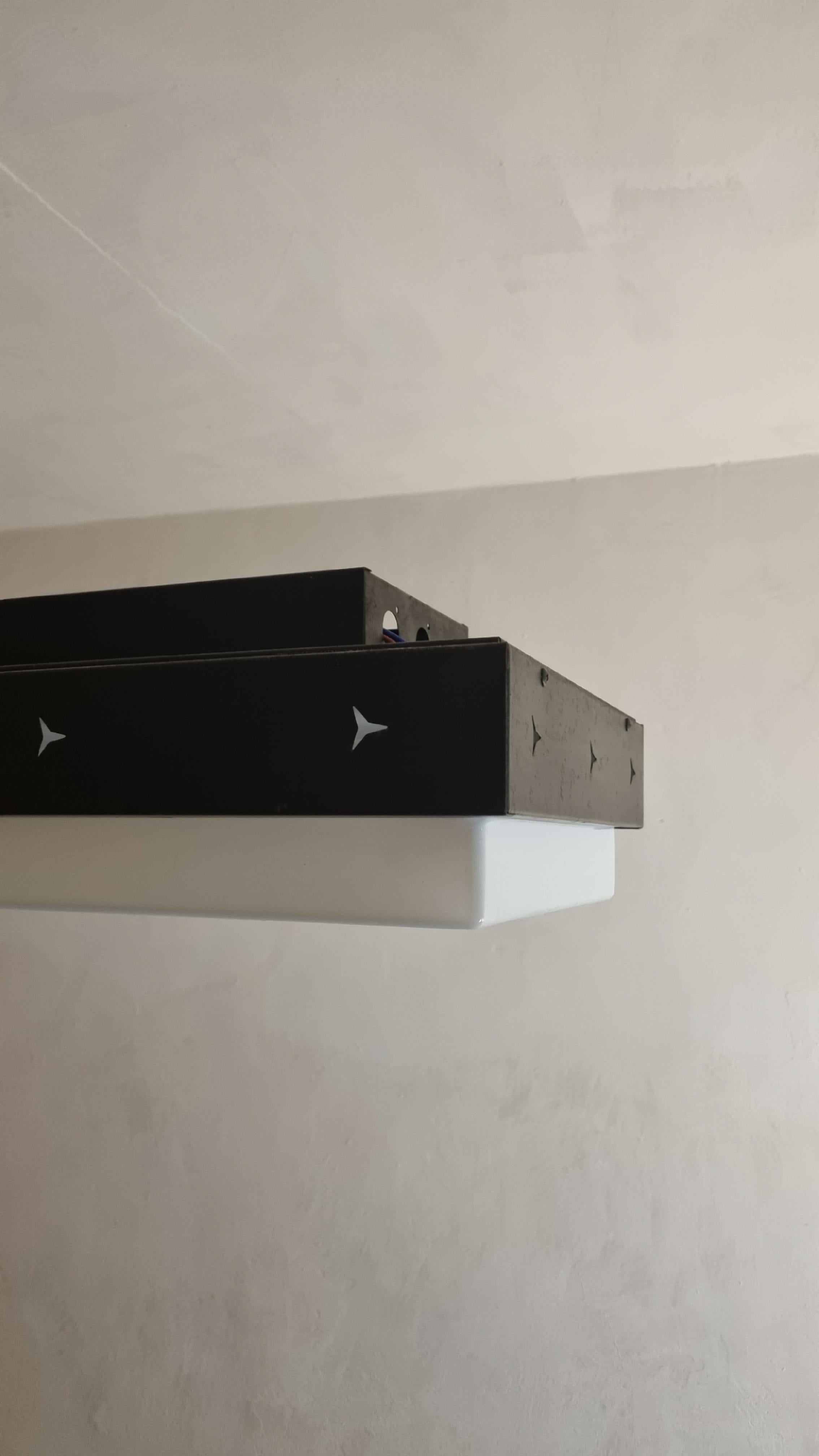 Sheet Metal Rare ceiling lamp produced by Stilnovo 1960 For Sale