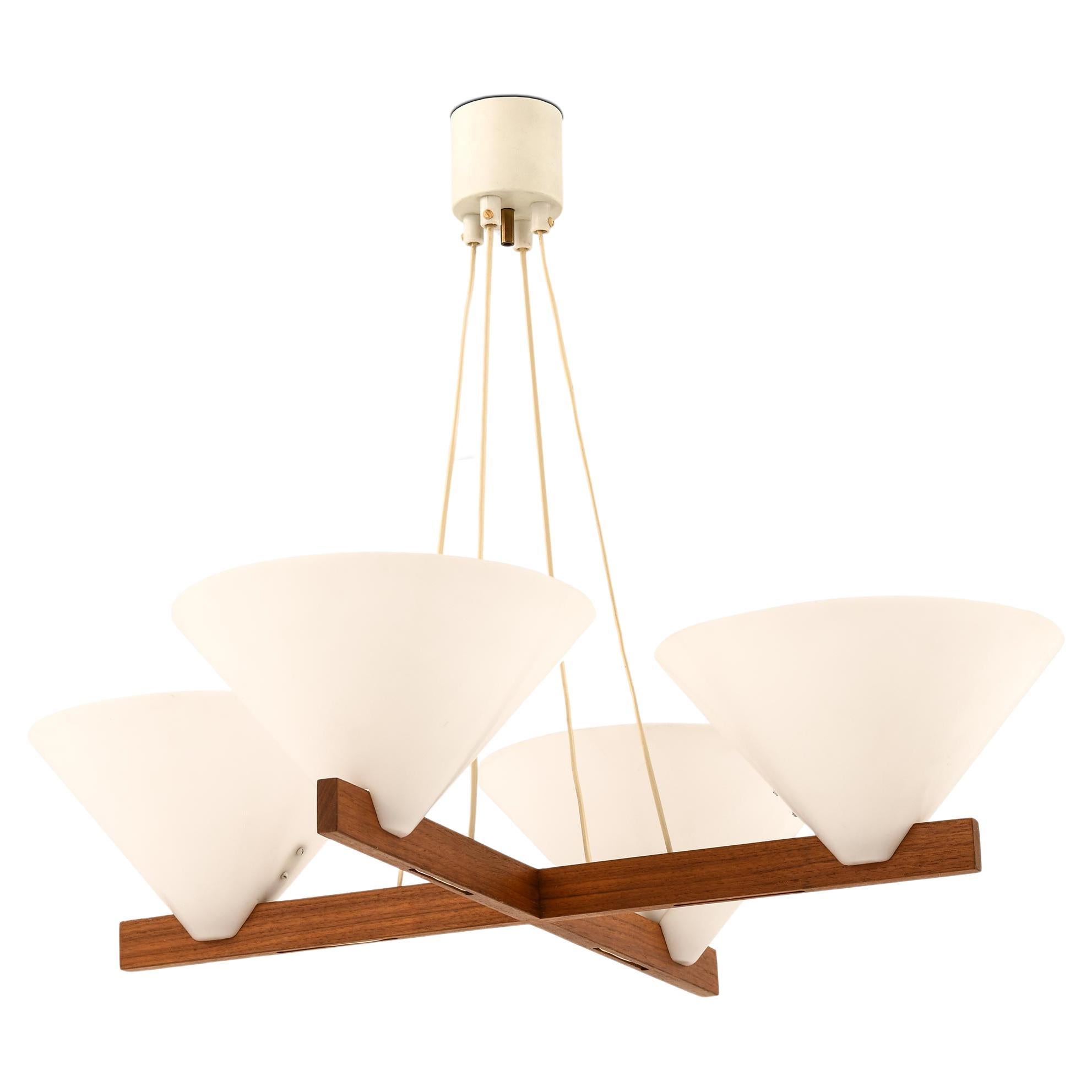 Rare Ceiling Lamp with Striking Geometric Frame by Hans-agne Jakobsson, 1960s im Angebot