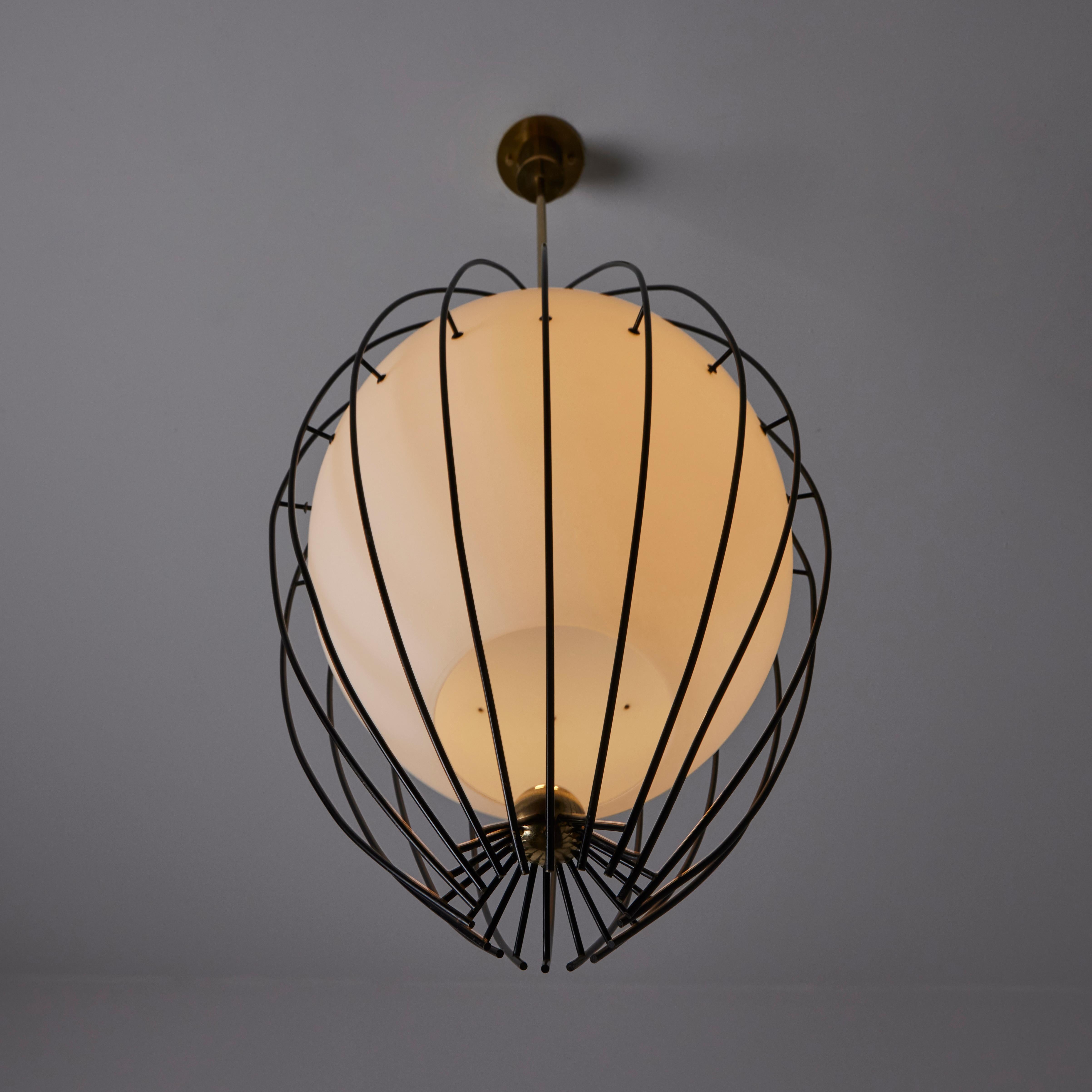 Rare Ceiling Light by Angelo Lelii for Arredoluce In Good Condition For Sale In Los Angeles, CA