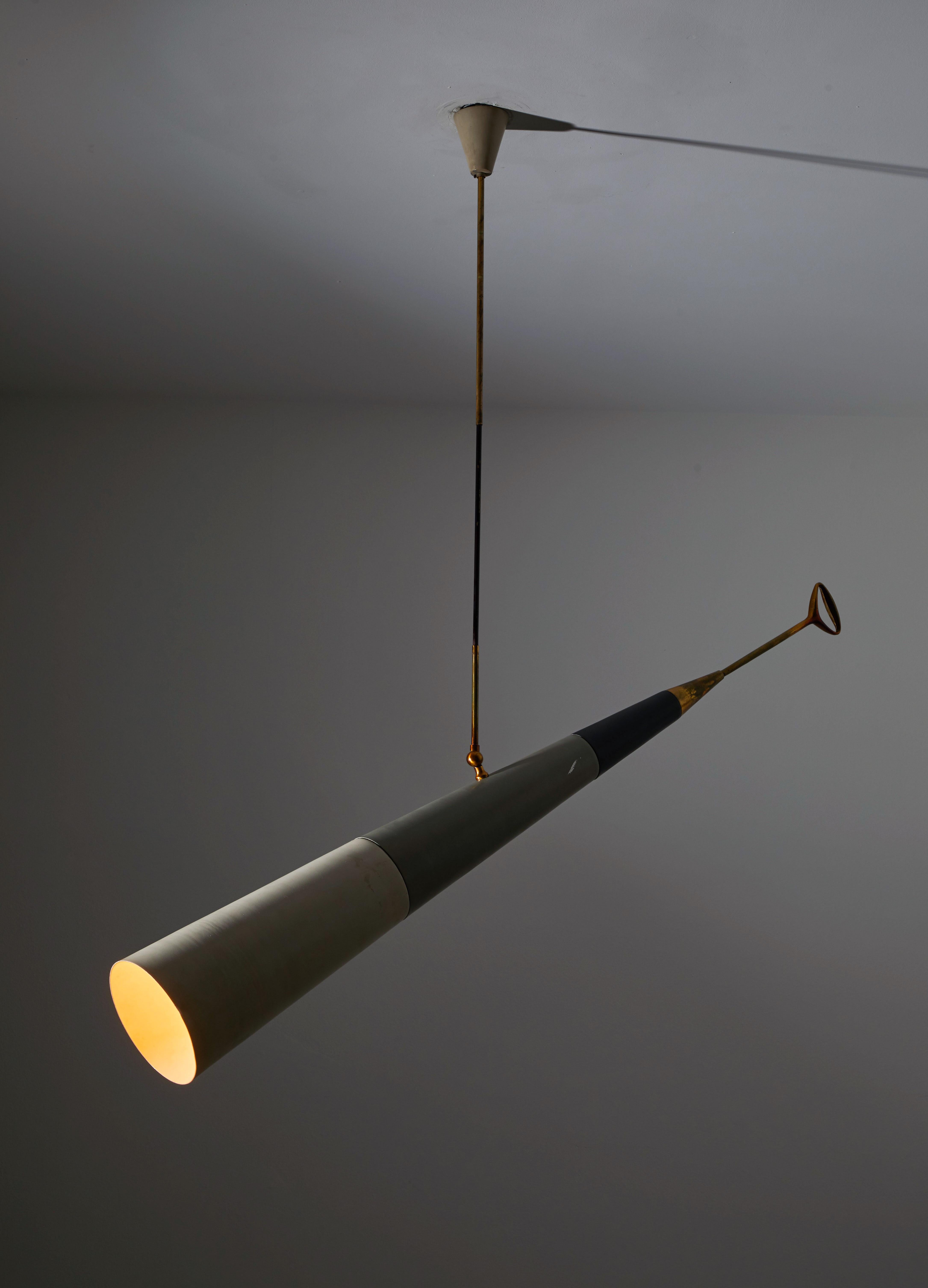 Rare Ceiling Light by Arredoluce In Good Condition In Los Angeles, CA