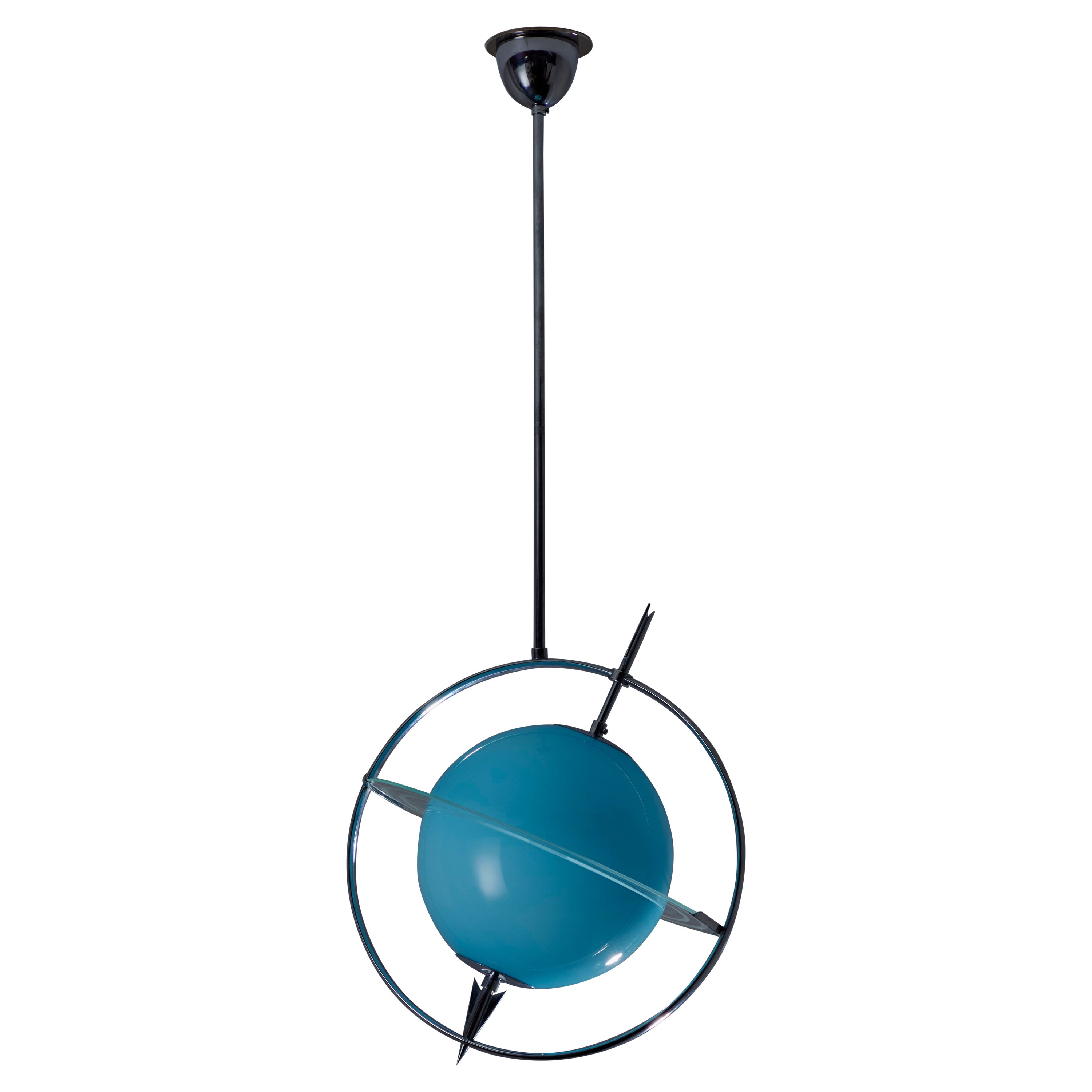 Rara lampada da soffitto di Luigi Fontana per Fontana Arte