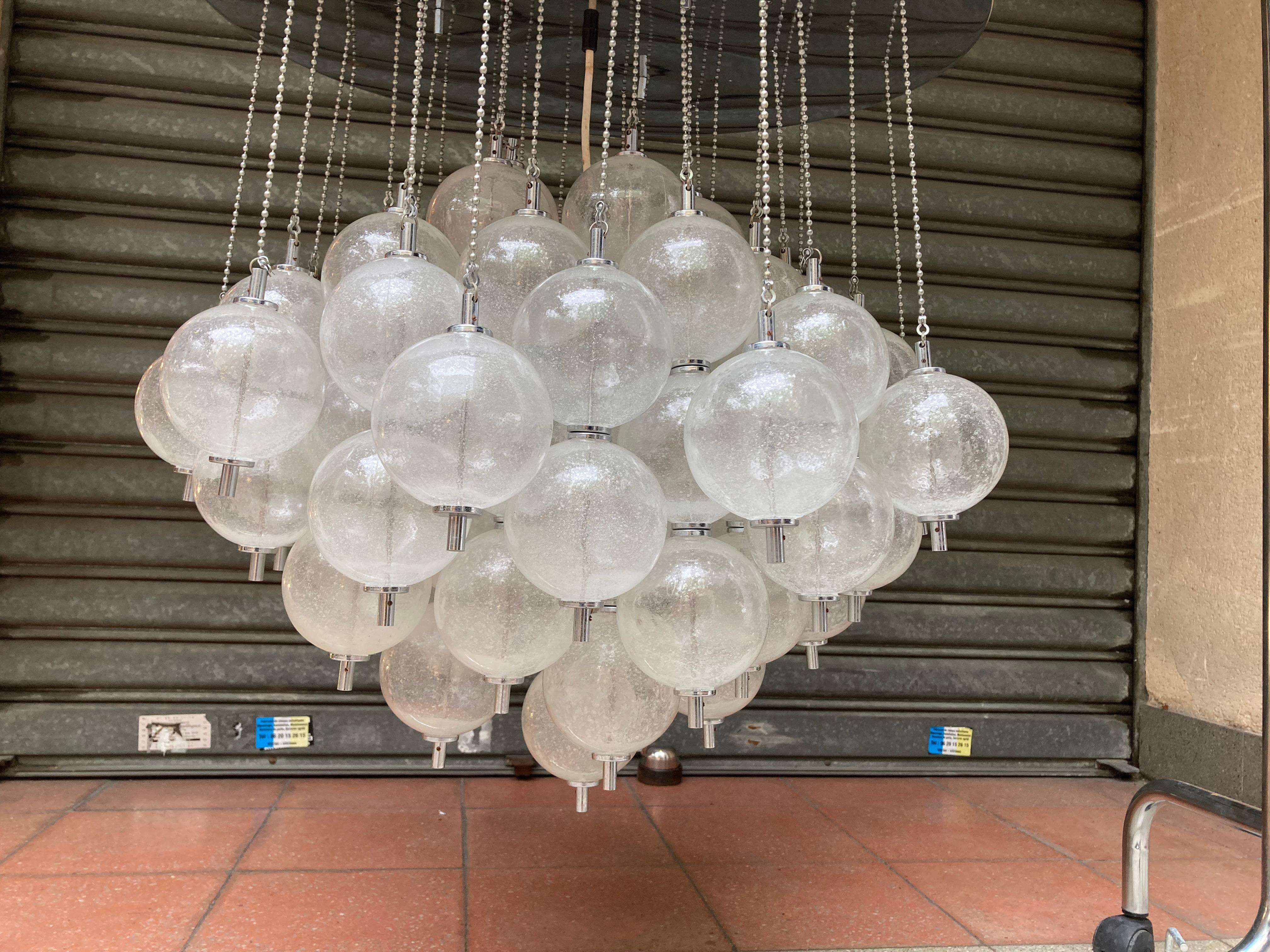 Glass Rare Ceiling Light by Zero Quattro in Milano, Italy, 1980 For Sale