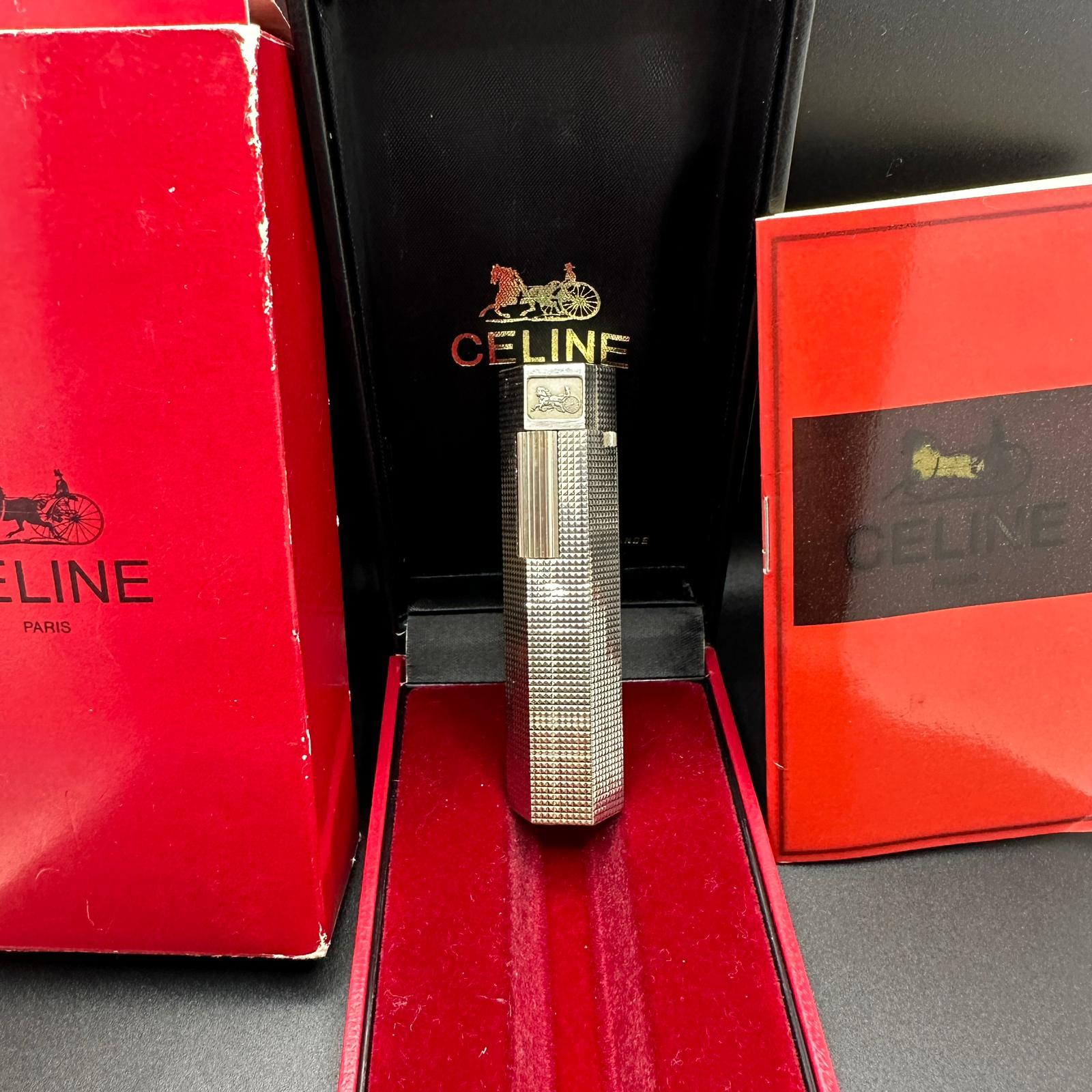 Sechseckiger Leuchter von Celine aus den 1970er Jahren, versilbert, Vintage 7