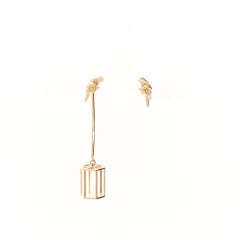 rare CELINE 2017 Phoebe Philo Animalerie Birdcage drop & stud earrings Pair