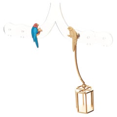 rare CELINE 2017 Phoebe Philo Animalerie Birdcage drop & stud earrings Pair