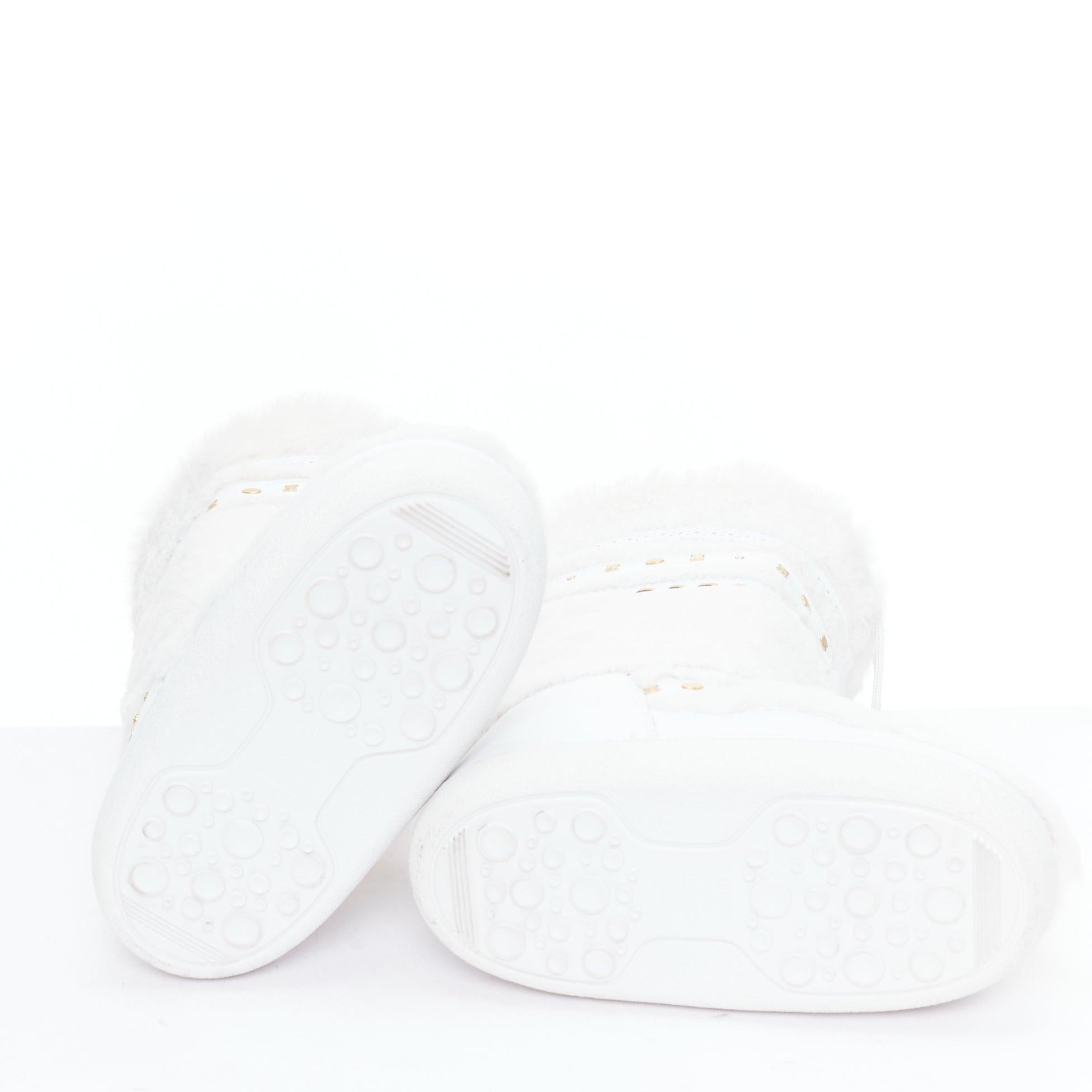 rare CELINE Macadam white gold logo faux fur Triomphe snow boots EU38-40 For Sale 6