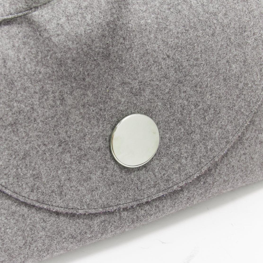 rare CELINE Phoebe Philo 2014 Runway Orb grey wool felt top handle bag 2