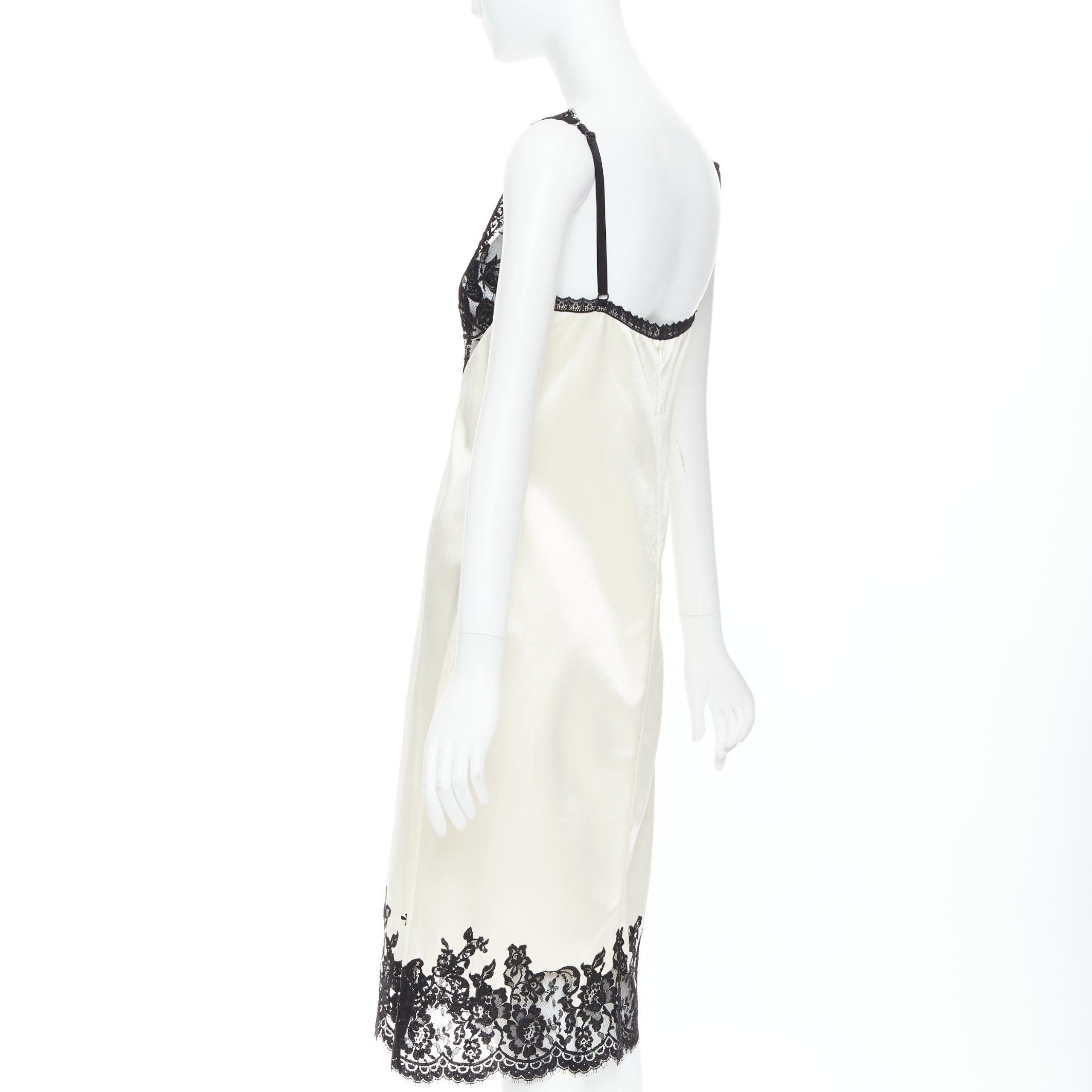 raro CELINE Phoebe Philo 2016 Runway cream silk sheer lace slip dress FR38 M. 1