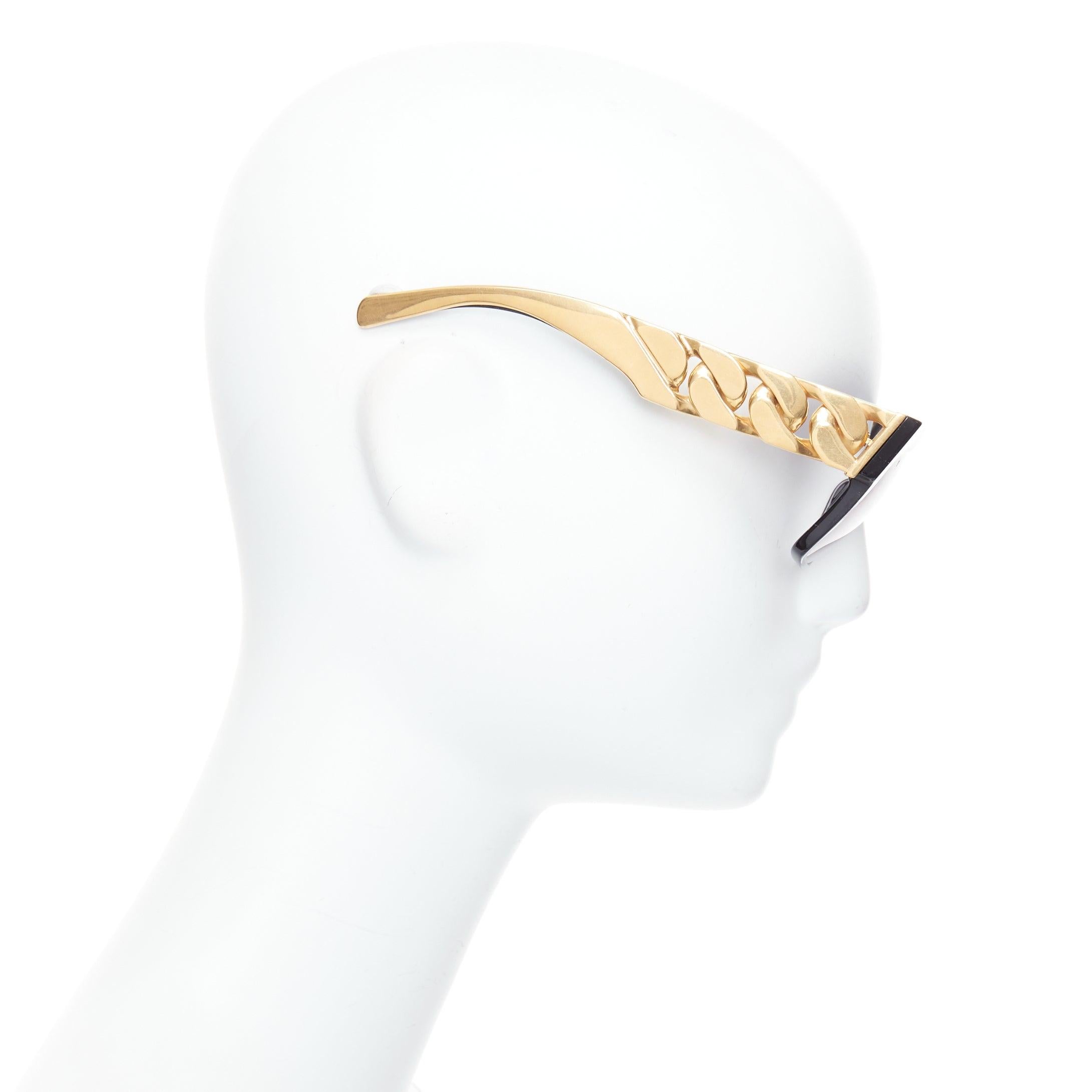 Black rare CELINE Phoebe Philo Runway CL41019S chunky chain metal bar black sunglasses For Sale