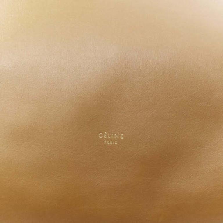 rare CELINE Phoebe Philo2017  Runway Tall Cabas Clasp brown calfskin tote bag 2