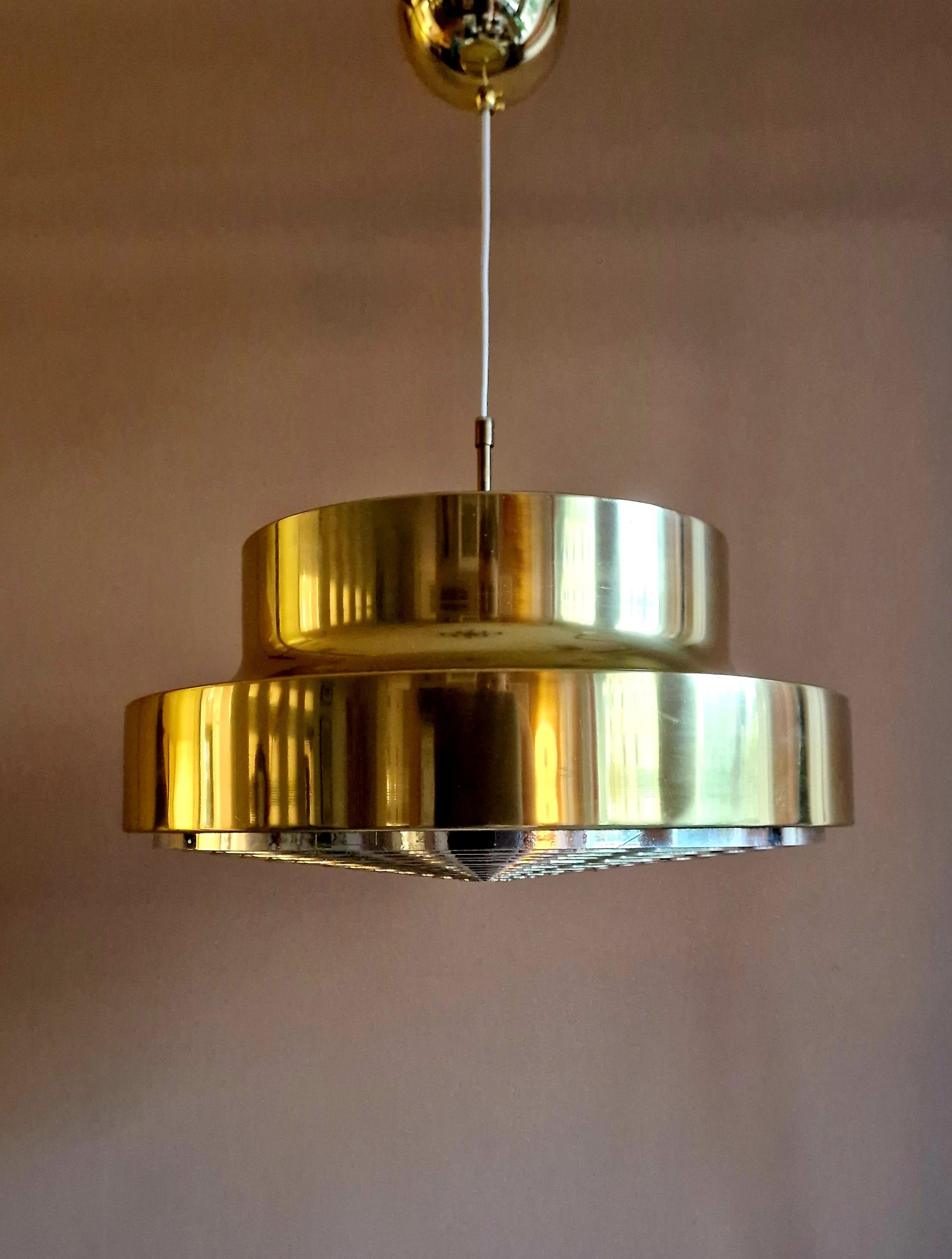 Metal Rare celing lamp, Falkenbergs Belysning, 1970's, Sweden For Sale