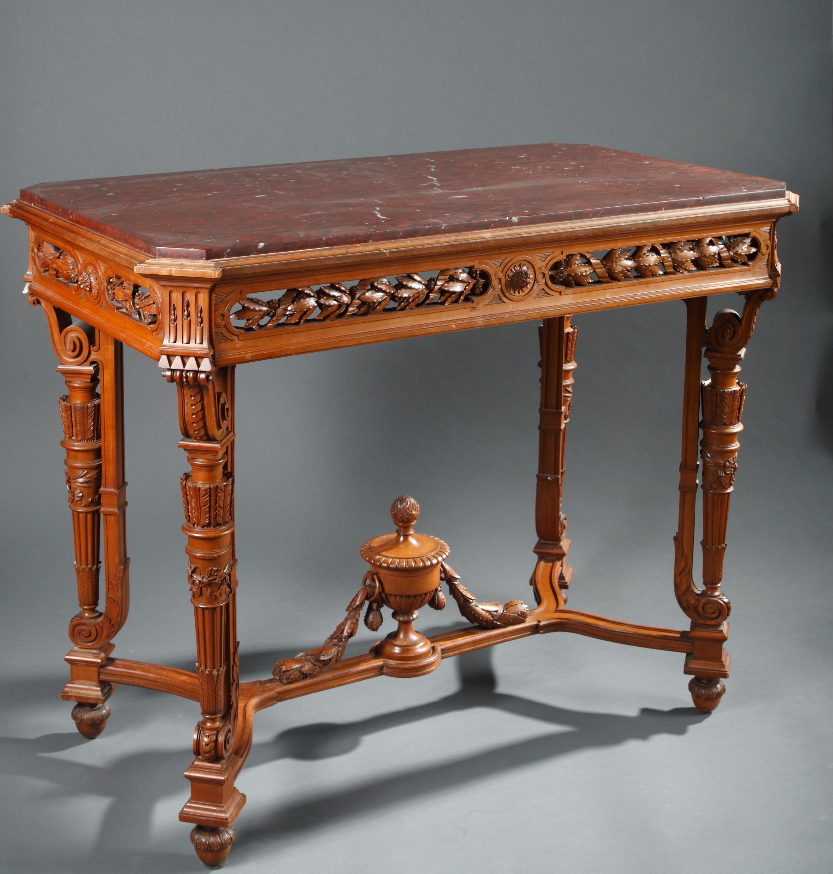 French Rare Center Table Attributed to A.E. Beurdeley, France, Circa 1880 For Sale