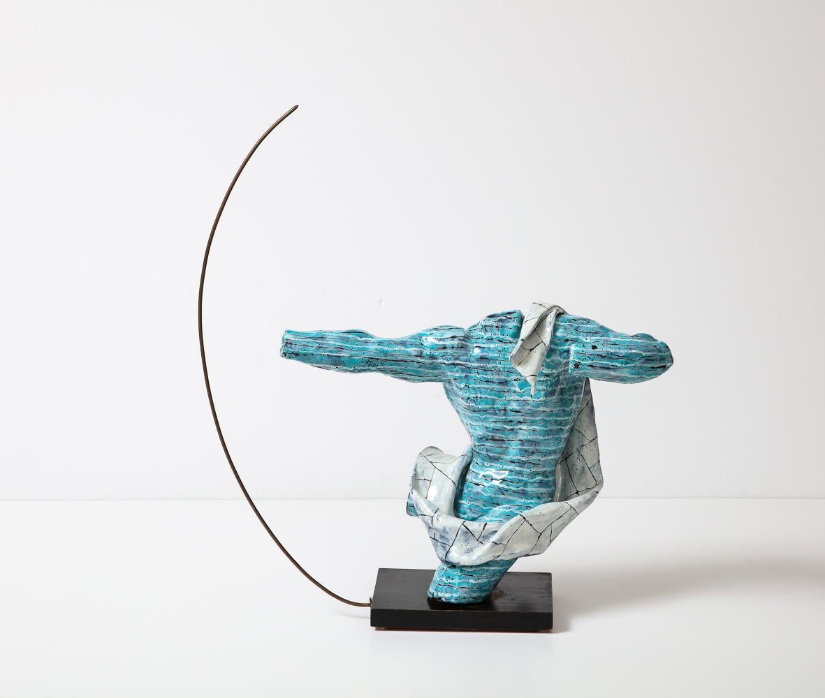Milieu du XXe siècle Rare sculpture d'archer en céramique de San Polo en vente