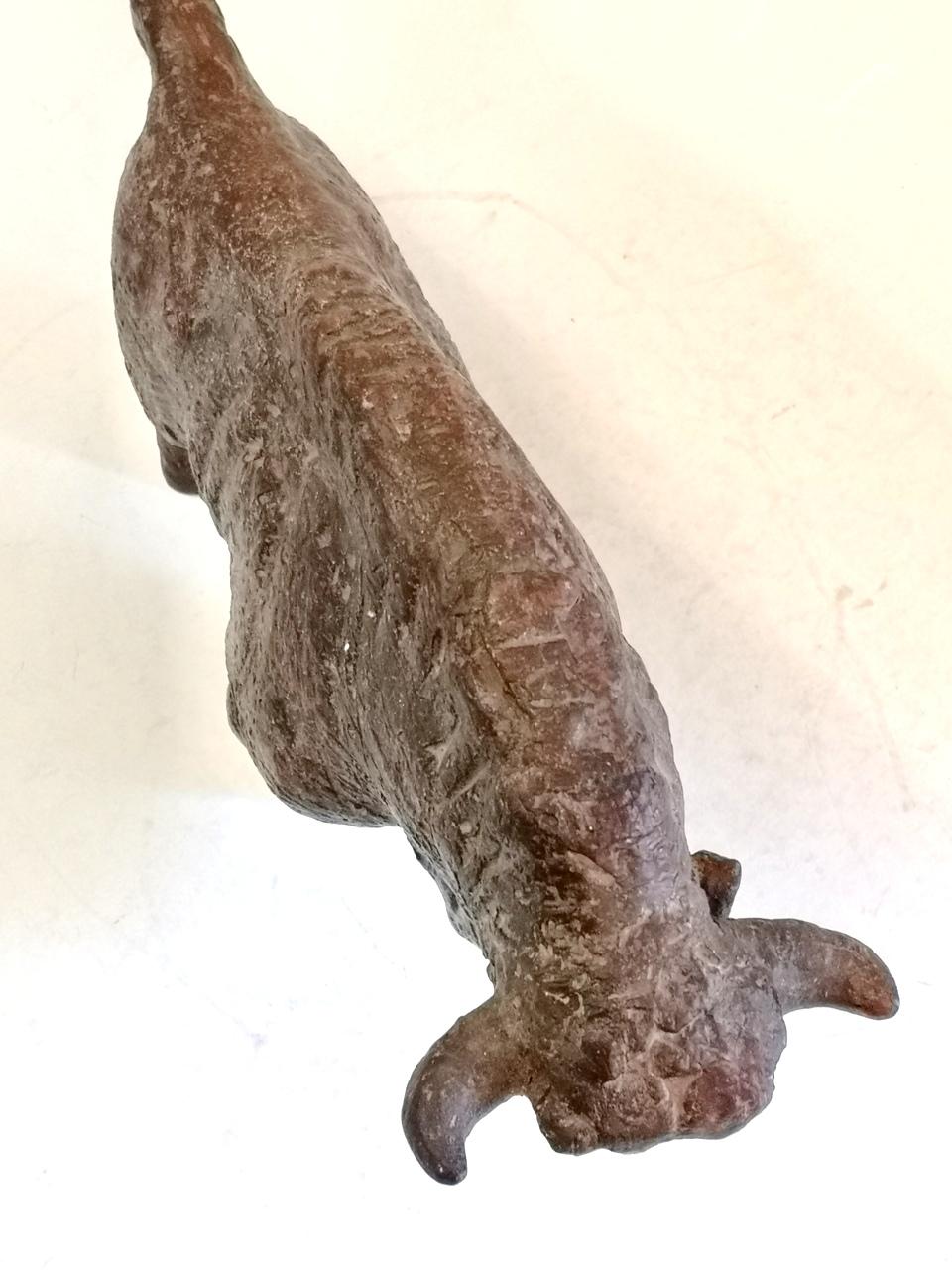 Rare Ceramic Bison Sculpture, by Sculptist Mihaly, 1960s In Good Condition In Budapest, HU