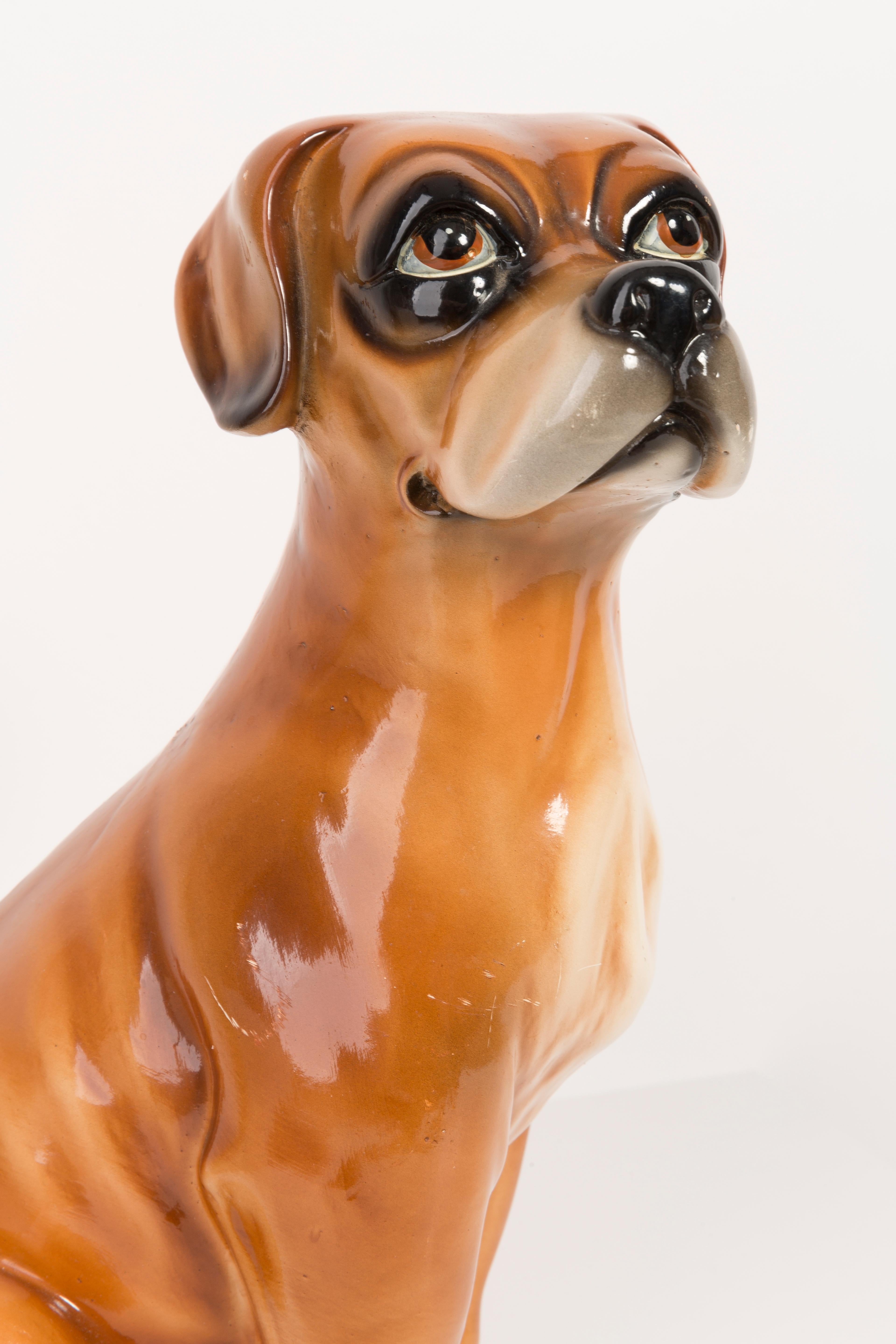 Rare Ceramic Boxer Dog Decorative Sculpture, Italy, 1960s For Sale 2