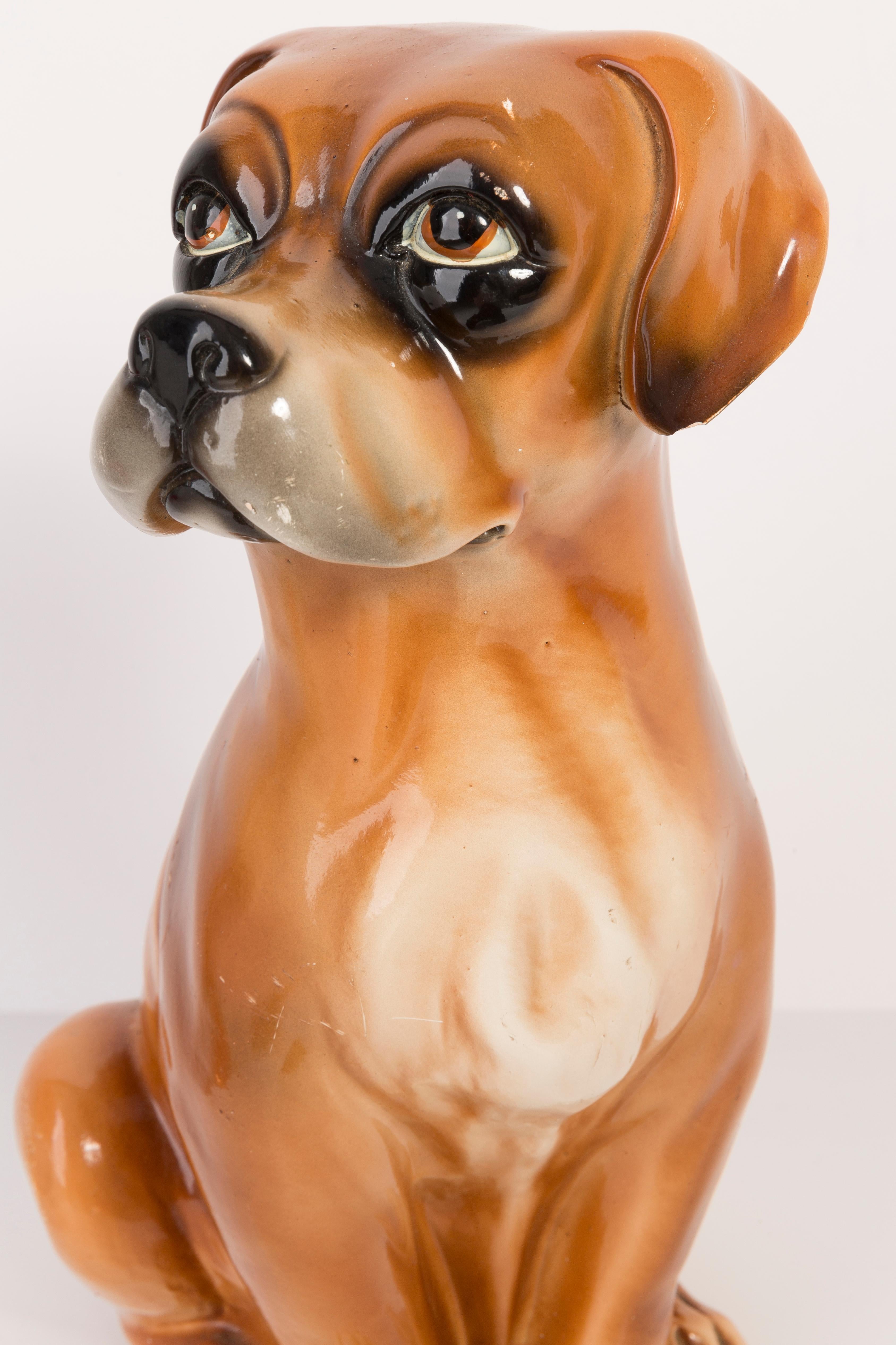 Seltene Keramik-Boxerhund-Deko-Skulptur, Italien, 1960er Jahre (Italienisch) im Angebot
