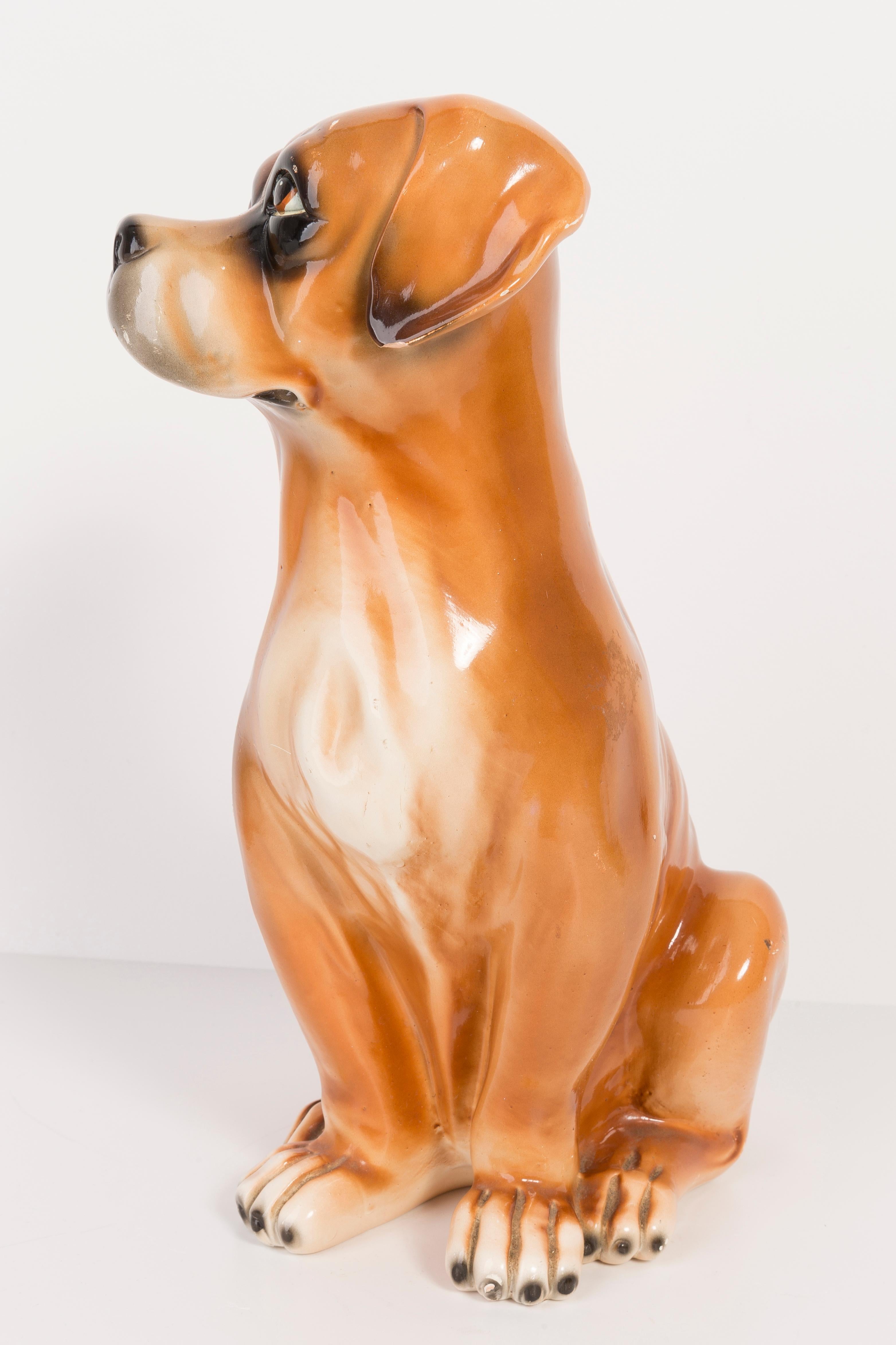 Seltene Keramik-Boxerhund-Deko-Skulptur, Italien, 1960er Jahre im Zustand „Gut“ im Angebot in 05-080 Hornowek, PL