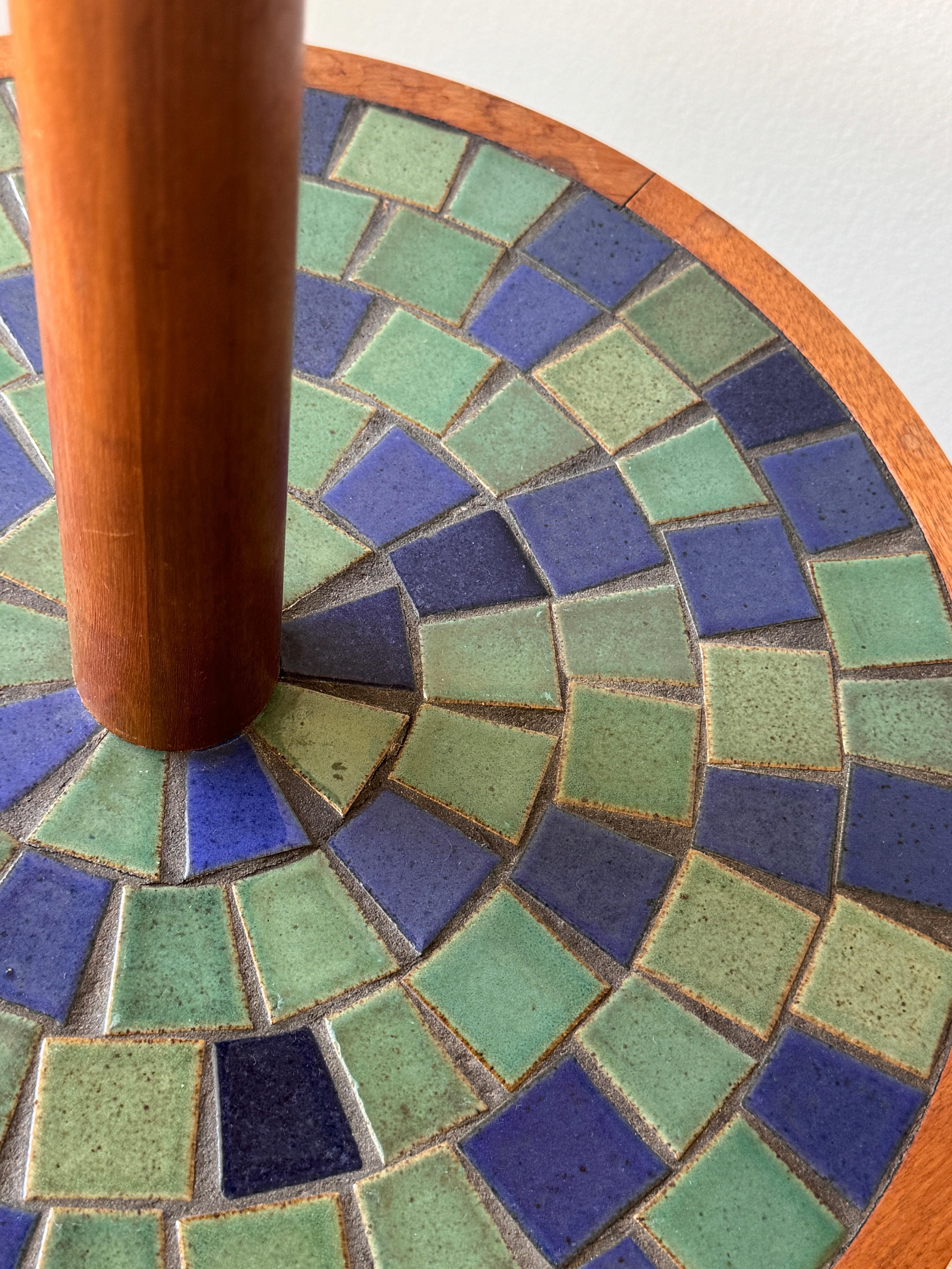 Jane and Gordon Martz Rare Ceramic Base Floor Lamp with Mosaic Tile Table 1960s 4