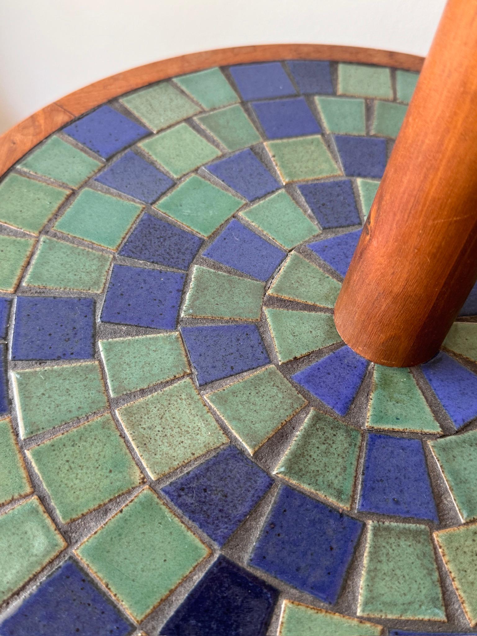 Jane and Gordon Martz Rare Ceramic Base Floor Lamp with Mosaic Tile Table 1960s 5