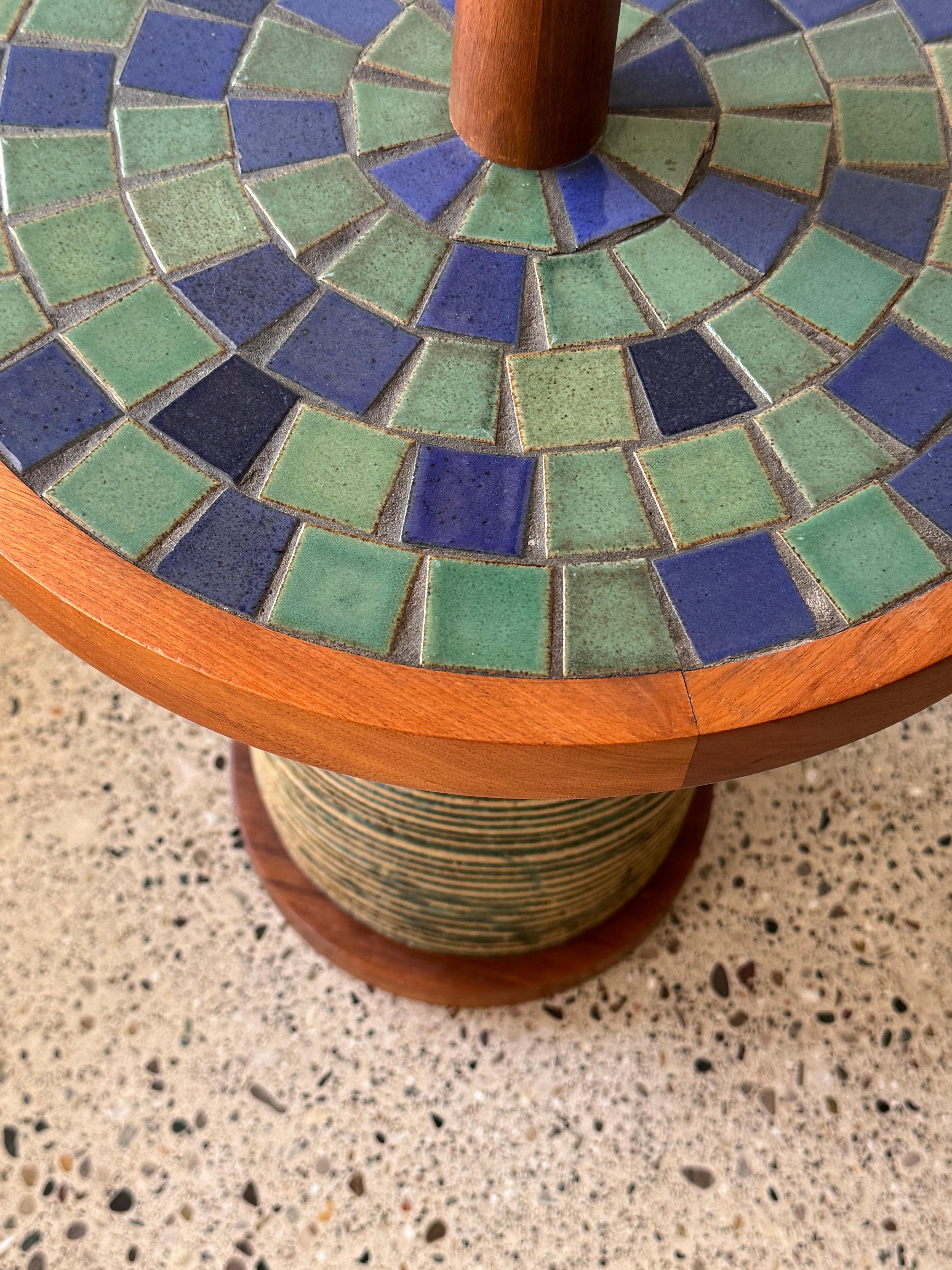 Jane and Gordon Martz Rare Ceramic Base Floor Lamp with Mosaic Tile Table 1960s 6