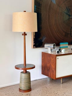 Jane and Gordon Martz Rare Ceramic Base Floor Lamp with Mosaic Tile Table 1960s