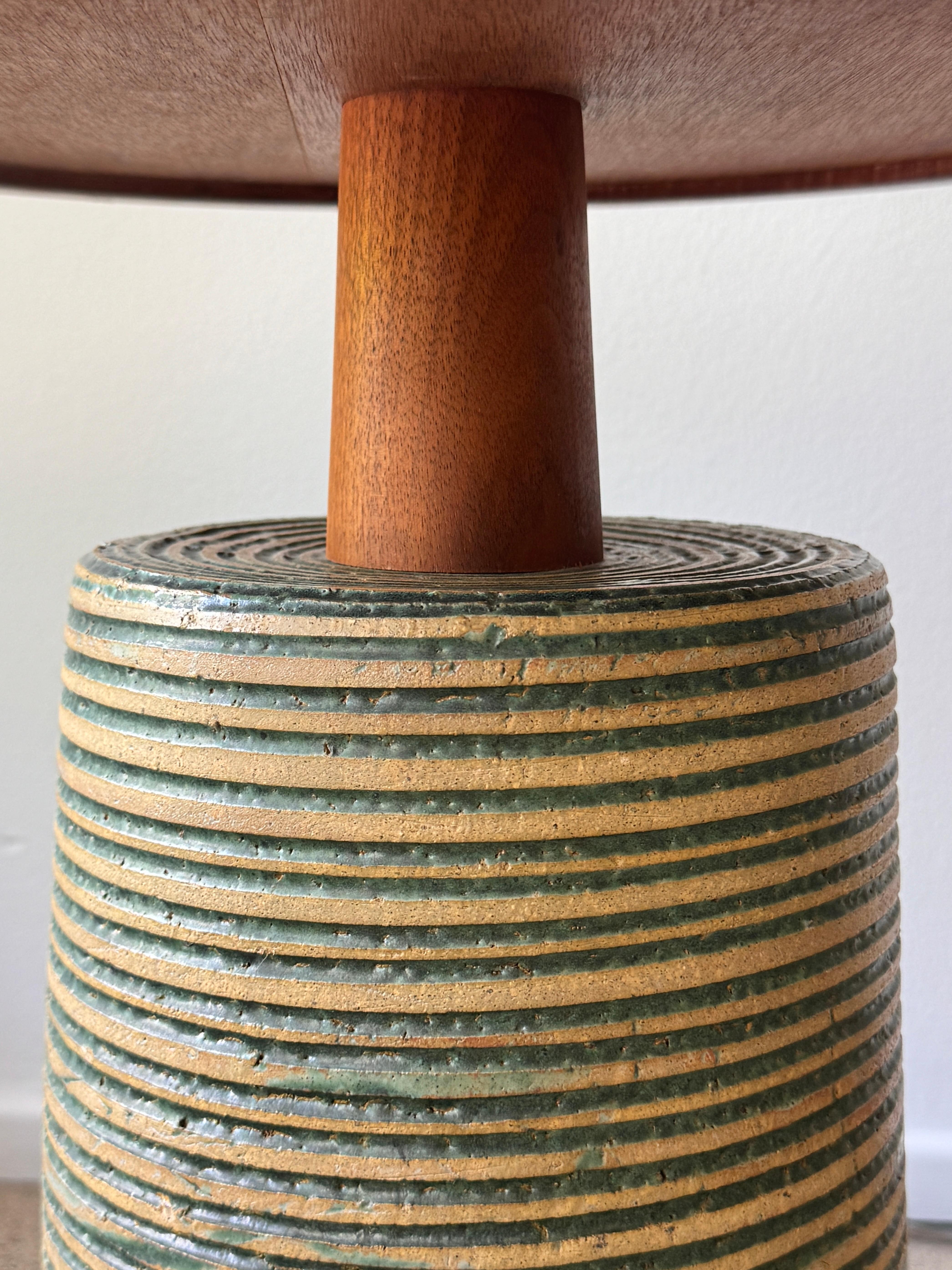 Jane and Gordon Martz Rare Ceramic Base Floor Lamp with Mosaic Tile Table 1960s 1