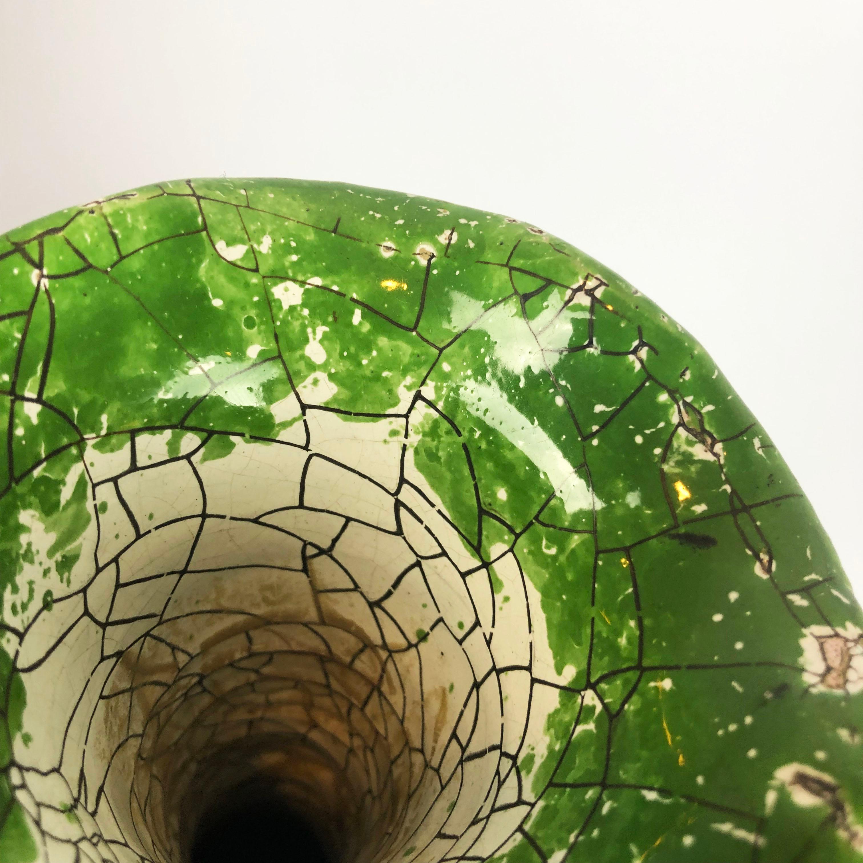 Mid-Century Modern Rare jarre en céramique à glaçure craquelée en vente