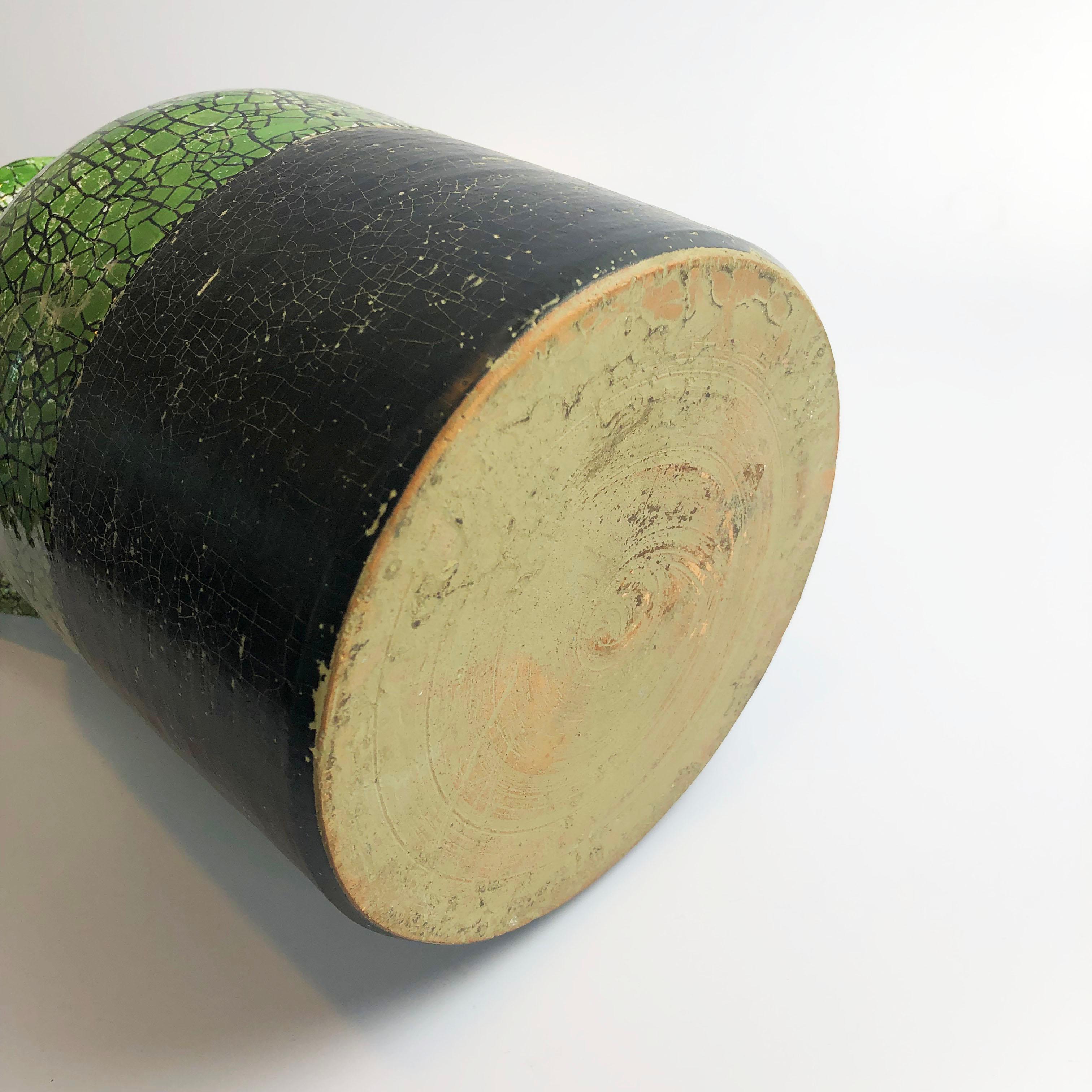 Céramique Rare jarre en céramique à glaçure craquelée en vente