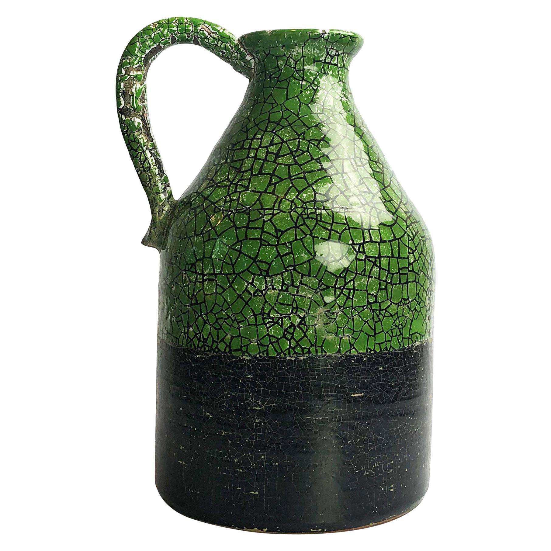 Rare Ceramic Jar in Crackle Glaze Technique For Sale