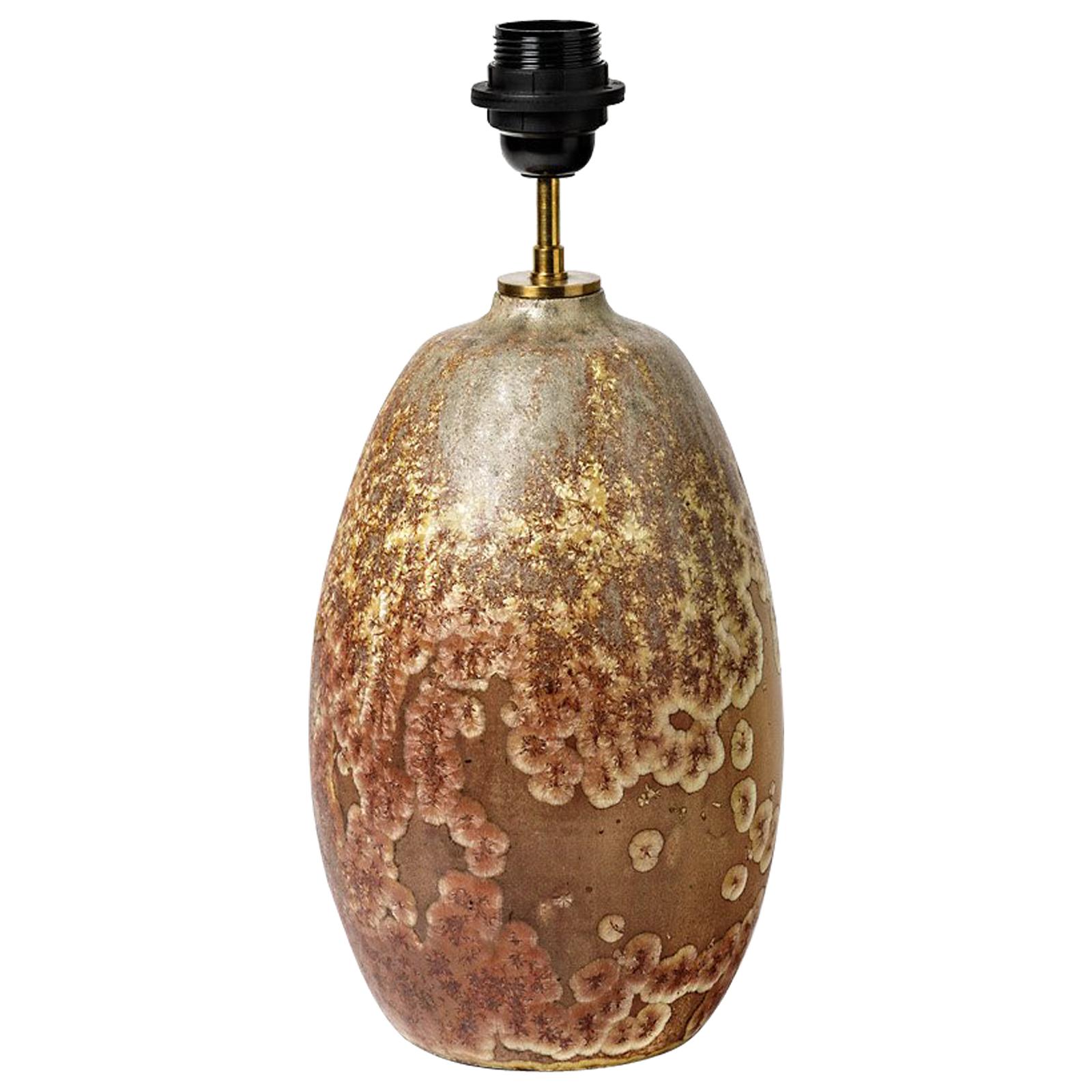 Rare Ceramic Lamp by Pierre-Adrien Dalpayrat with Crystallization Decoration