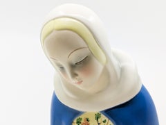 Seltene Keramik-Madonna, von Paola Bologna für Lenci, Turin, 1935, handbemalt