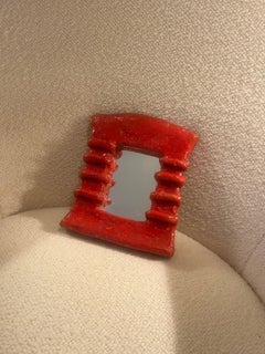 Rare miroir en céramique des Argonautes, France années 1960