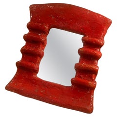 Rare miroir en céramique des Argonautes, France années 1960