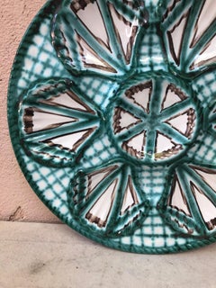 Mid-Century Rare Ceramic Oyster Plate Robert Picault Vallauris