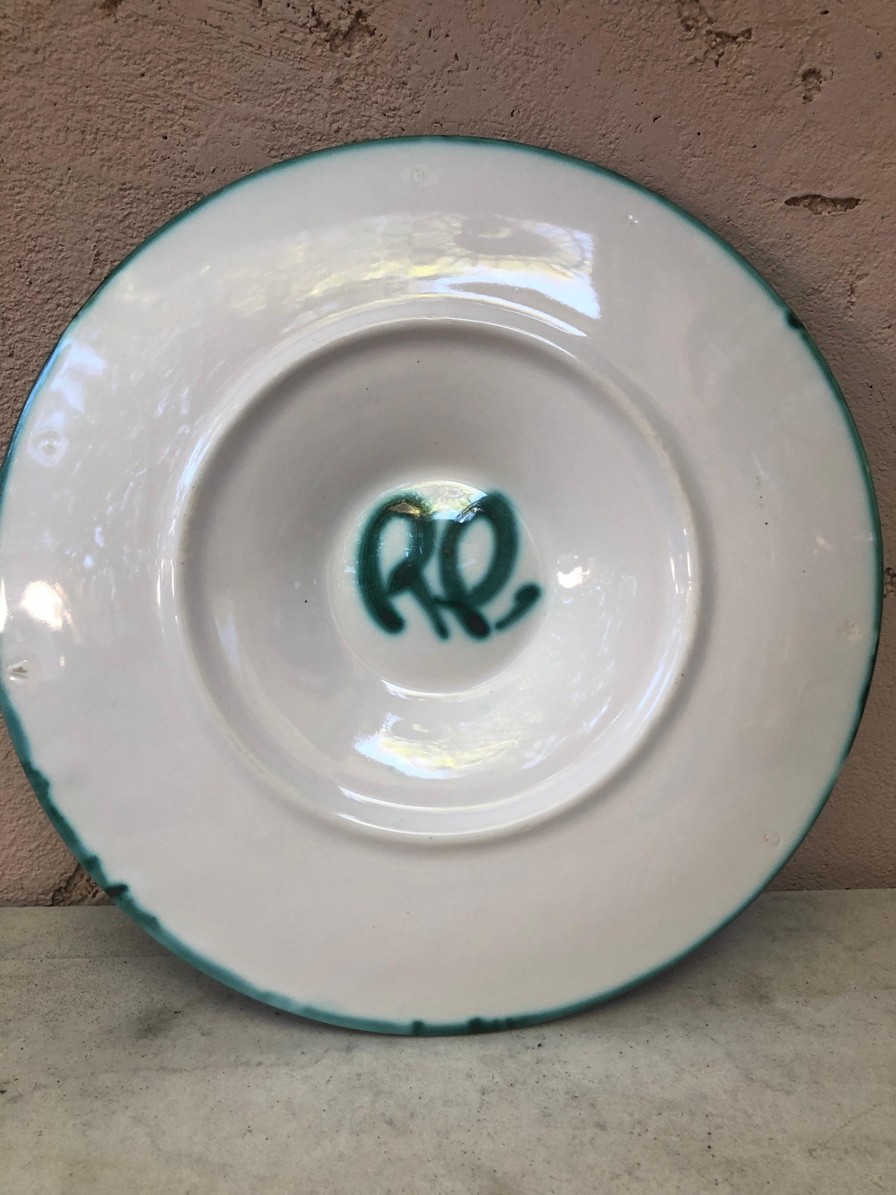 French Rare Ceramic Oyster Plate Robert Picault, circa 1950