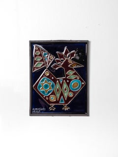 Raro rilievo in ceramica di Annikki Hovisaari per Arabia, Finlandia, anni '60