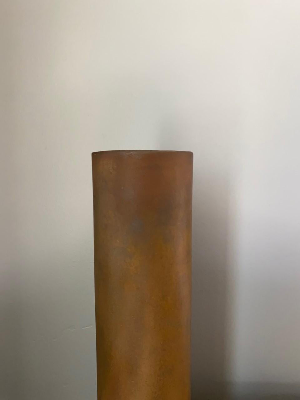 American Rare Ceramic Rust Column Vase