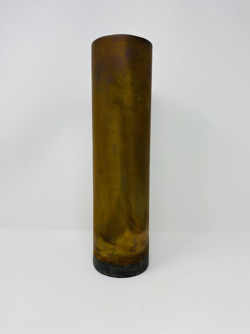 Late 20th Century Rare Ceramic Rust Column Vase