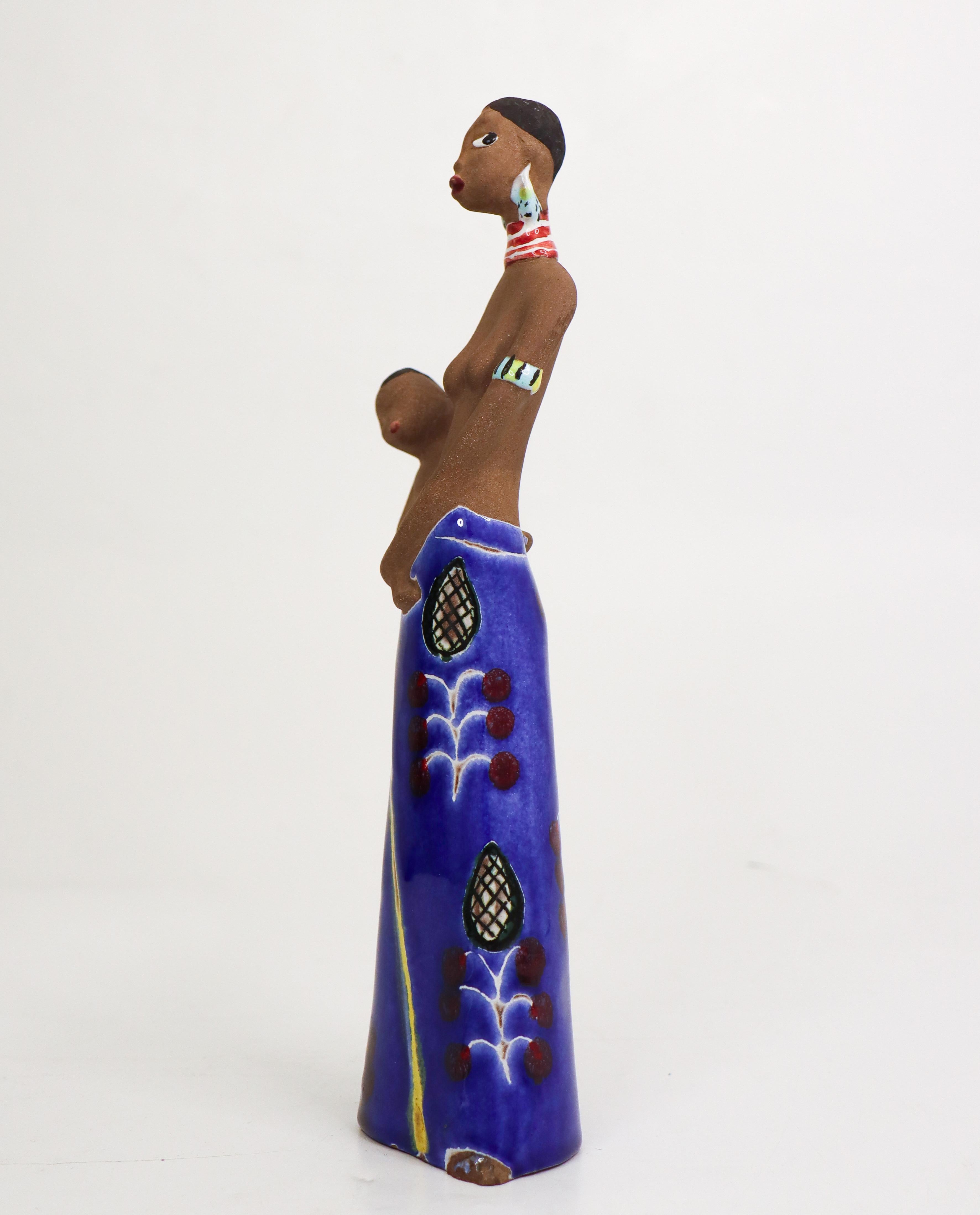 Scandinavian Modern Rare Ceramic Sculpture - Dorothy Clough - Upsala Ekeby, Sweden