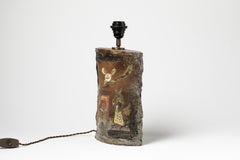 Rare Ceramic Table Lamp by Alain Girel with Figurativ Decoration from La Borne