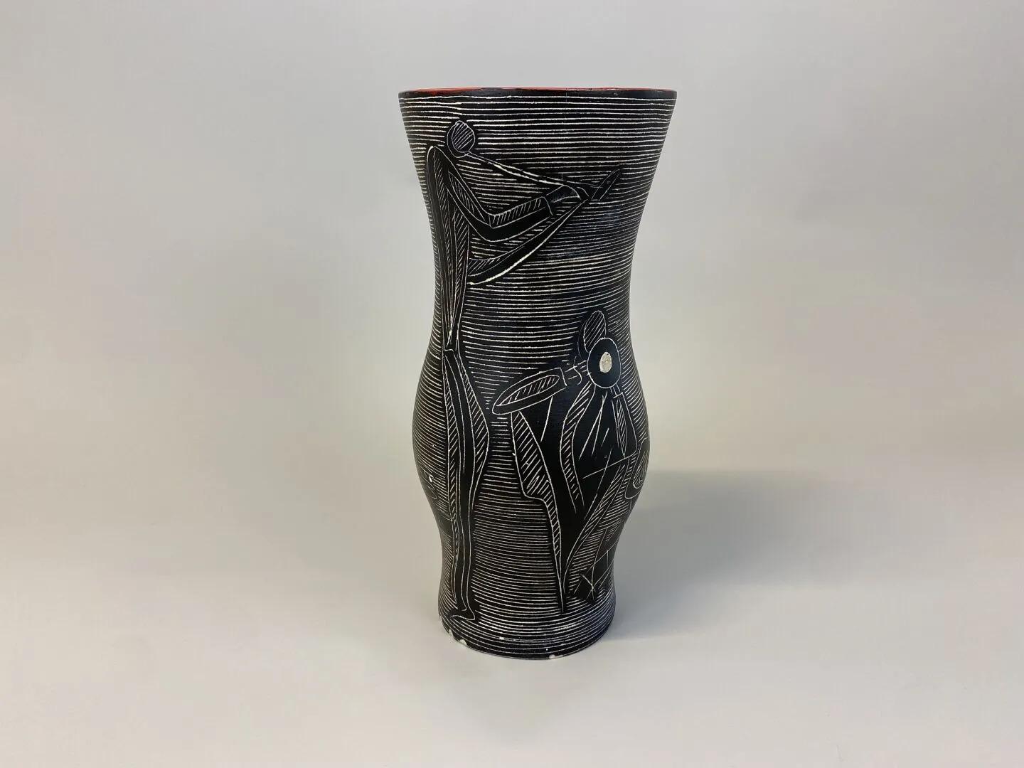 rare Ceramic Vase  by Jean De Lespinasse, France, 1960s

The ceramics workshop, located in the Cimiez district of Nice, employs about ten people (casting of pieces, tinkering, baking of biscuits, decoration, enamelling, baking, etc.). The raw