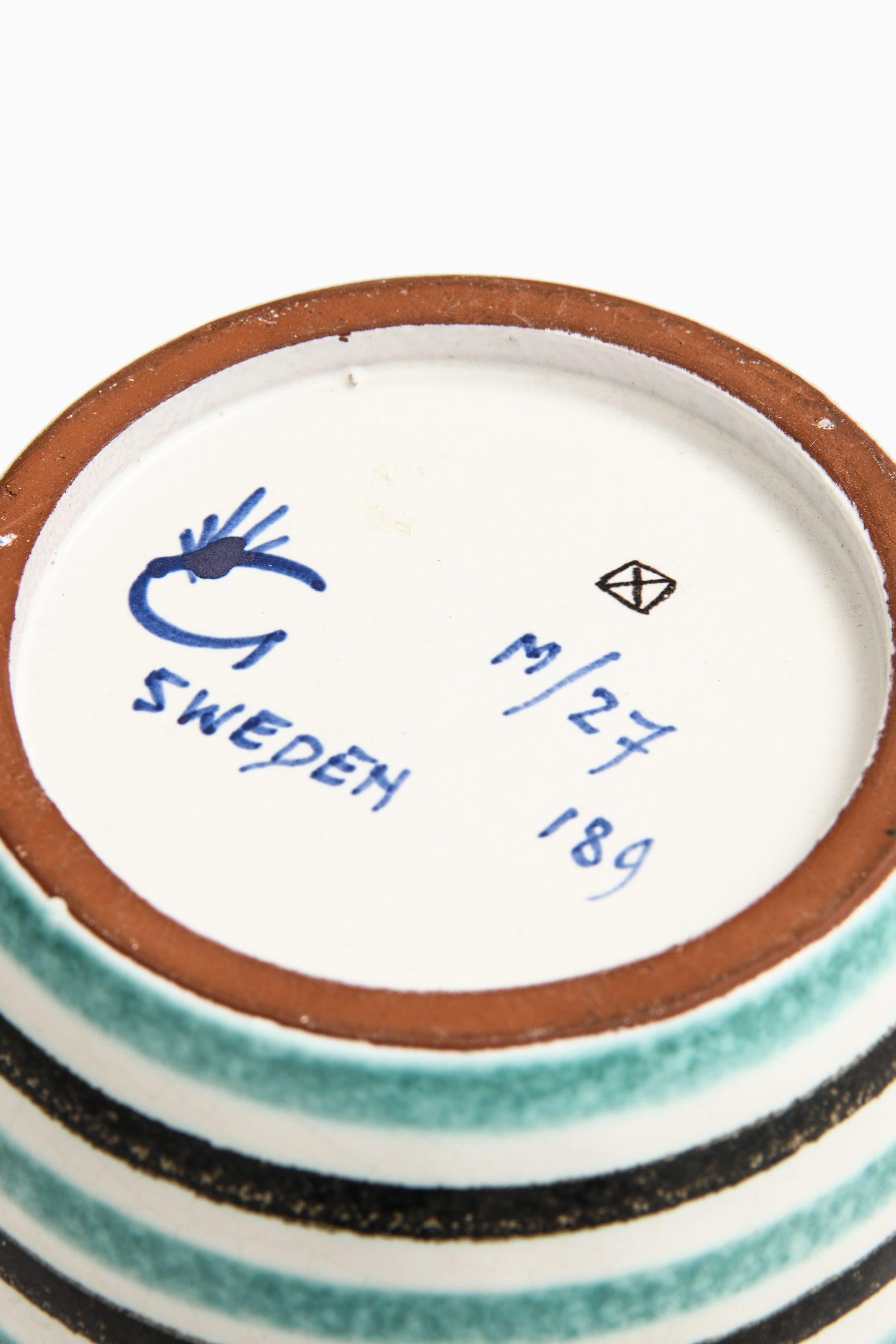 Svedese Raro vaso in ceramica blu di Stig Lindberg, anni '50 in vendita